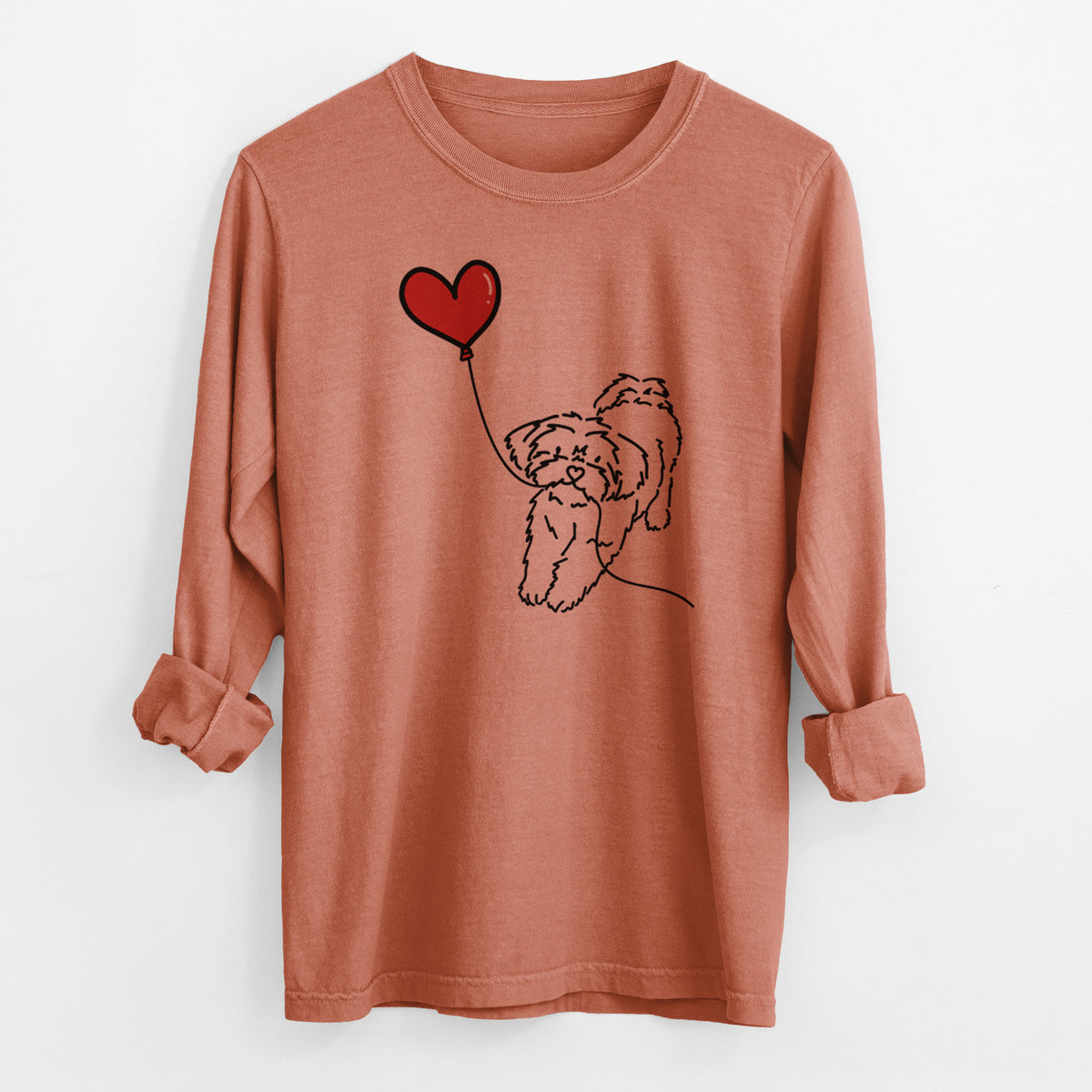 Shorkie Heart String - Men's Heavyweight 100% Cotton Long Sleeve