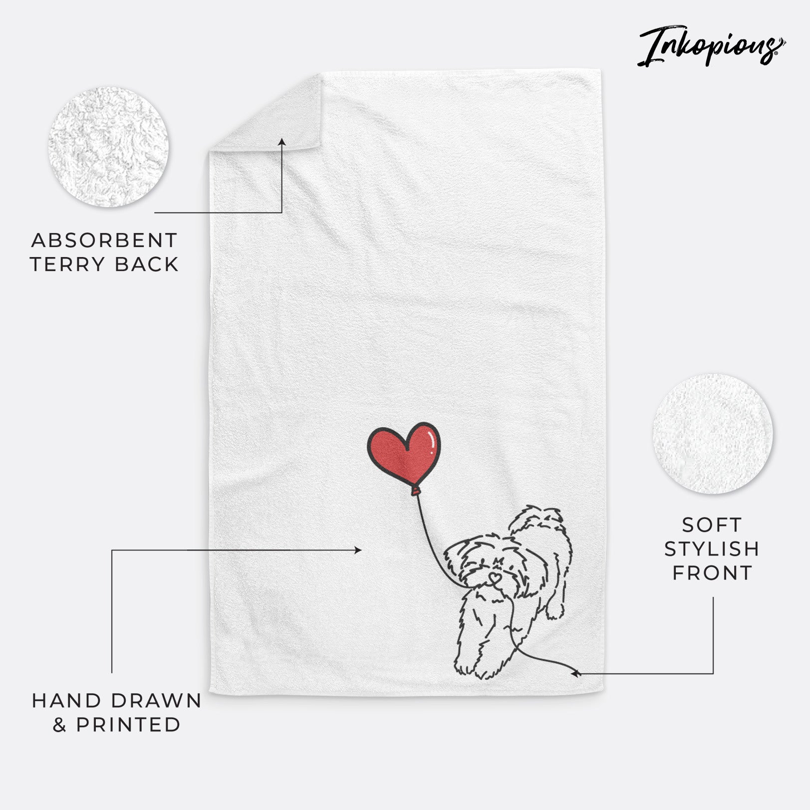 Shorkie Heart String -  Hand Towel
