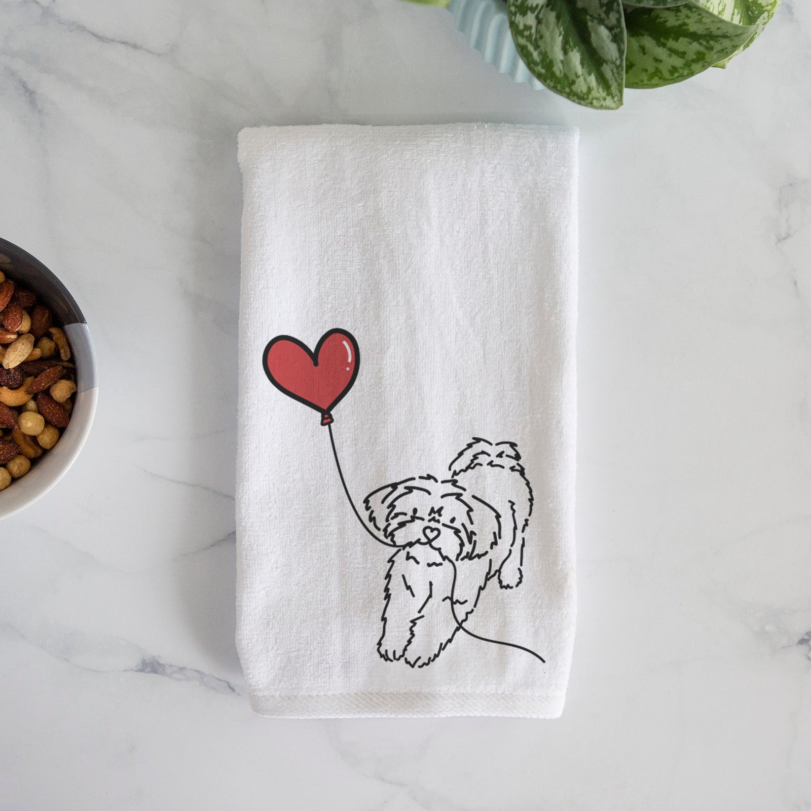 Shorkie Heart String -  Hand Towel
