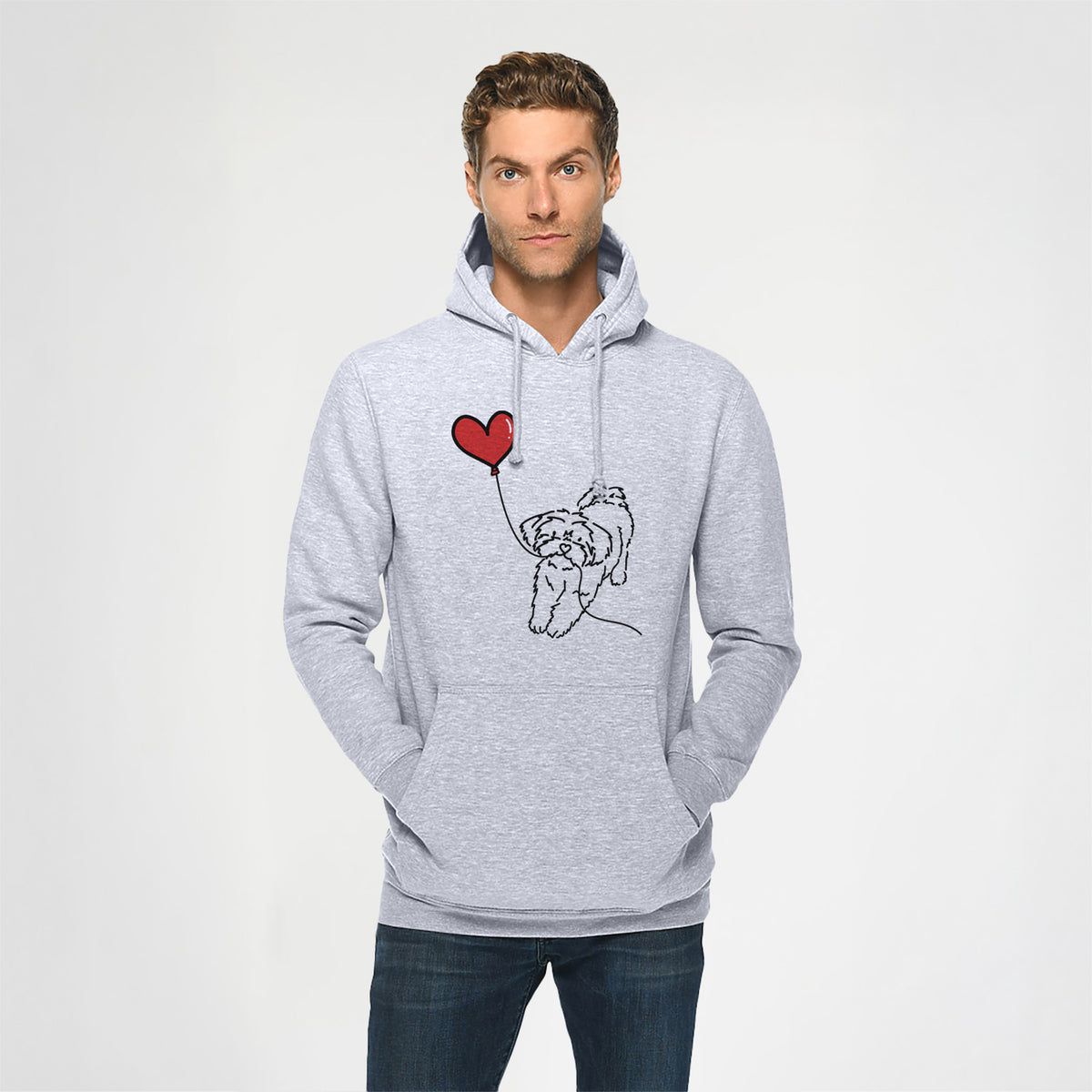 Shorkie Heart String - Heavyweight Fleece Hoodie