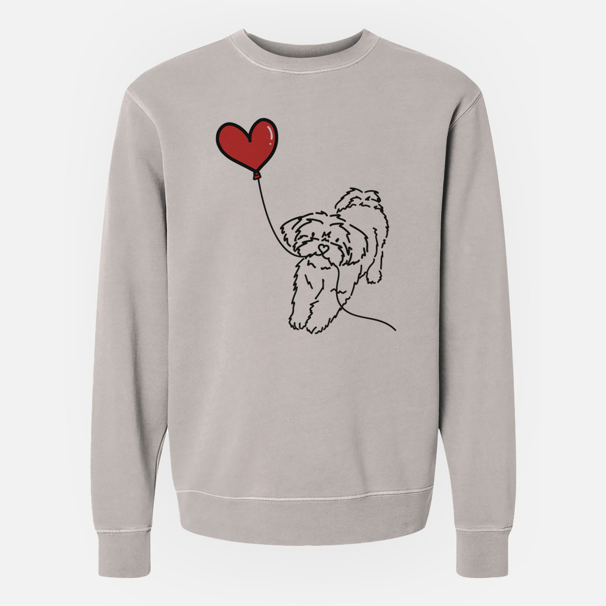 Shorkie Heart String - Unisex Pigment Dyed Crew Sweatshirt