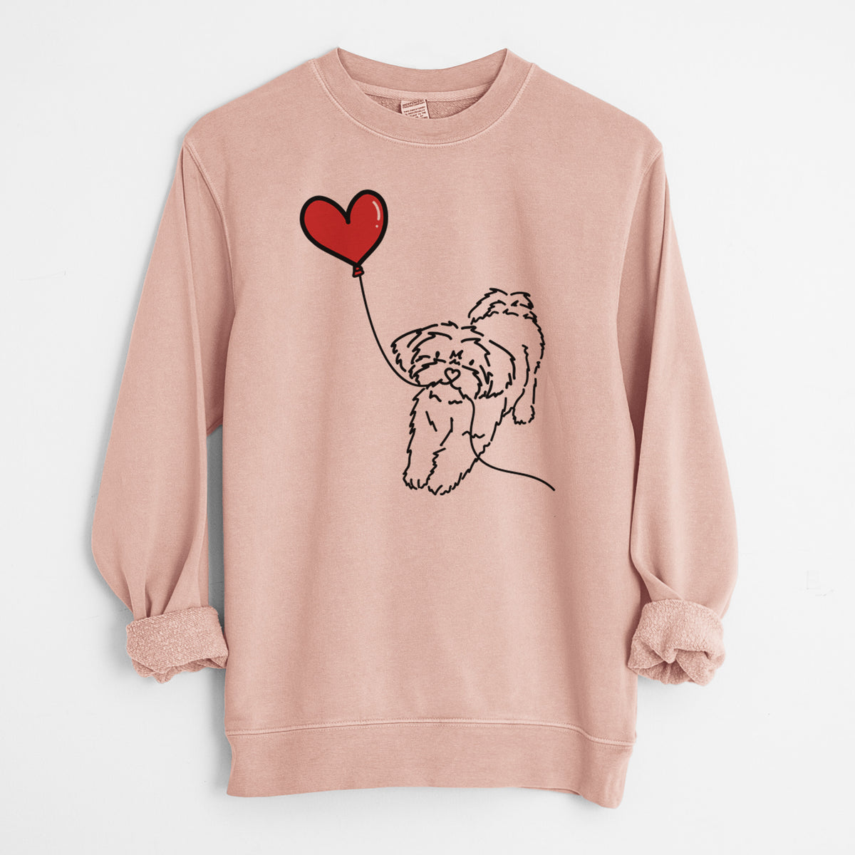 Shorkie Heart String - Unisex Pigment Dyed Crew Sweatshirt