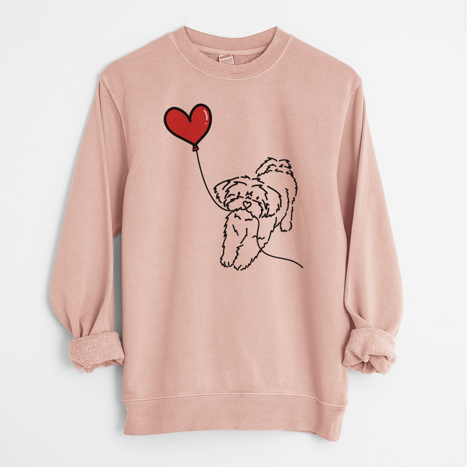 Shorkie Heart String - Unisex Pigment Dyed Crew Sweatshirt