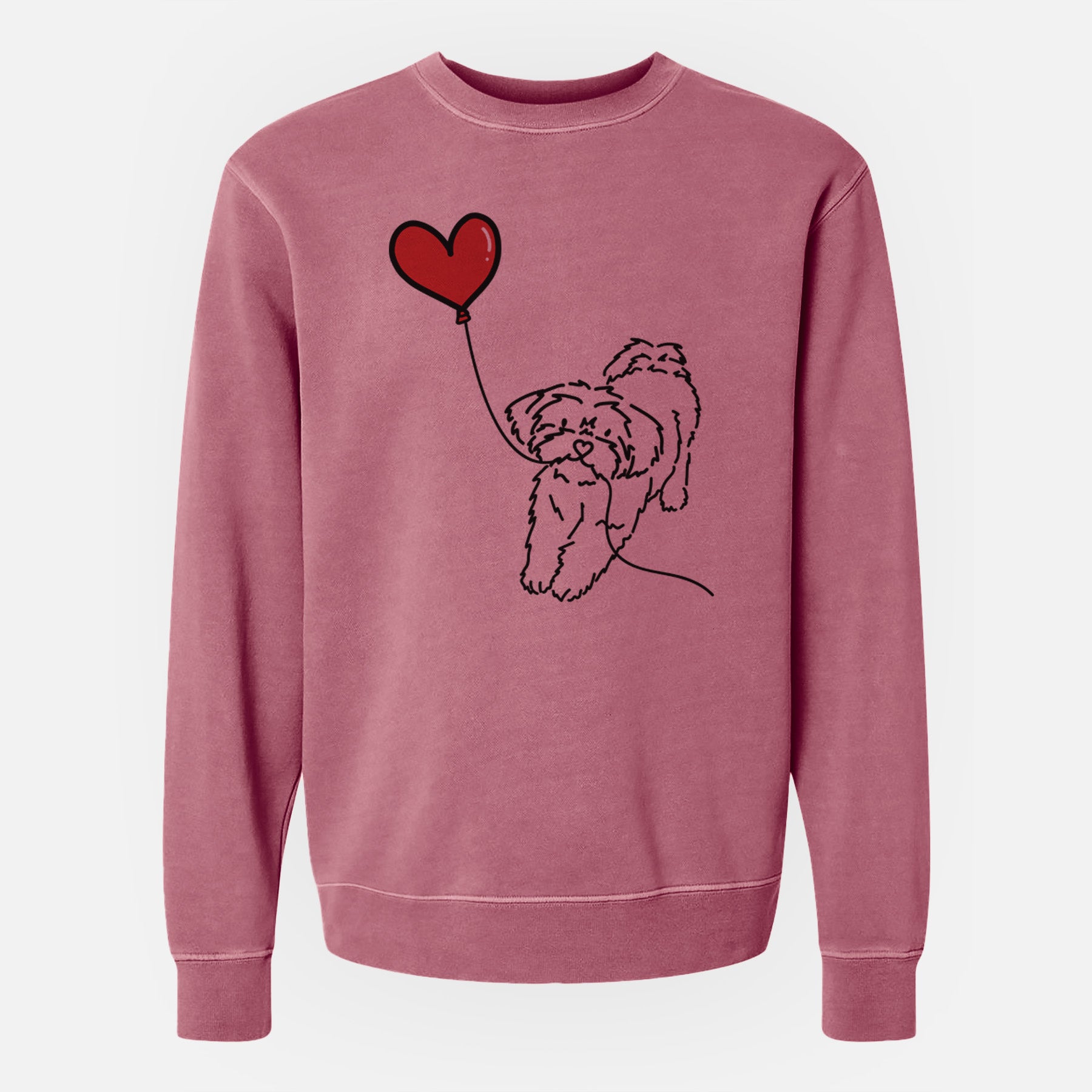 Shorkie Heart String - Unisex Pigment Dyed Crew Sweatshirt