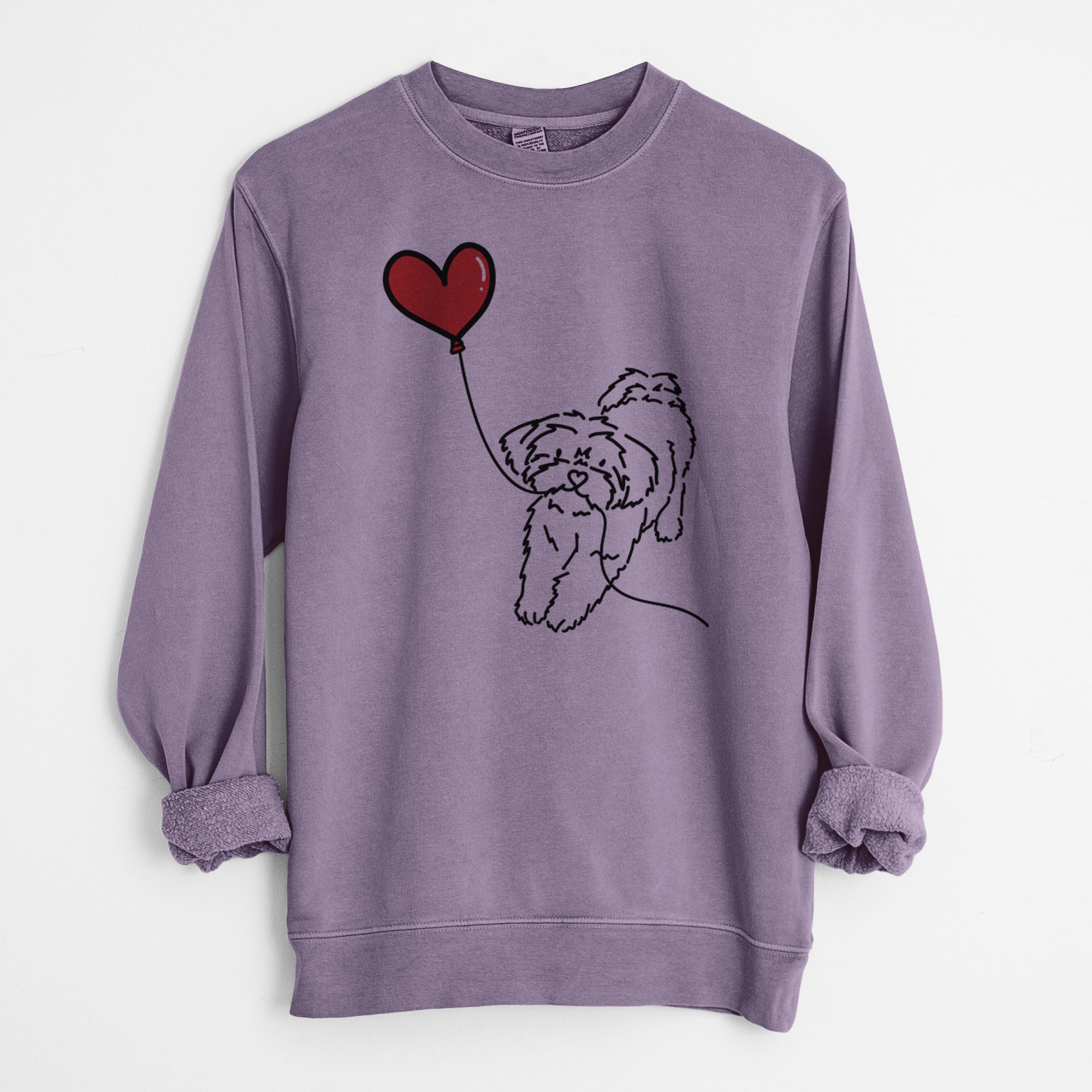 Shorkie Heart String - Unisex Pigment Dyed Crew Sweatshirt