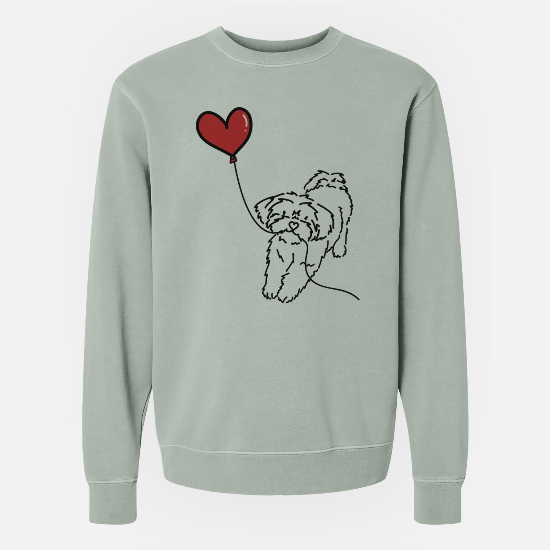 Shorkie Heart String - Unisex Pigment Dyed Crew Sweatshirt