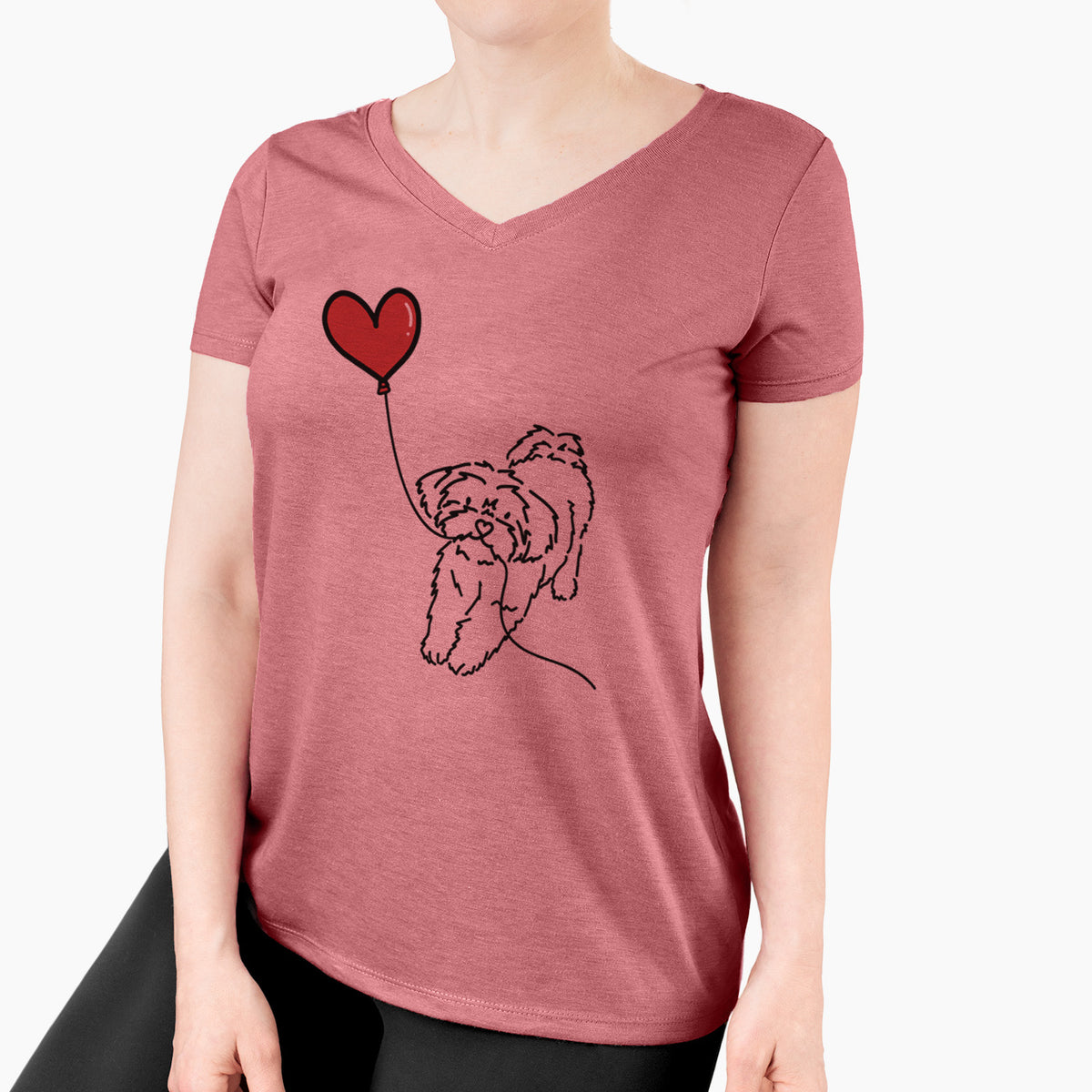 Shorkie Heart String - Women's Perfect V-neck Shirt