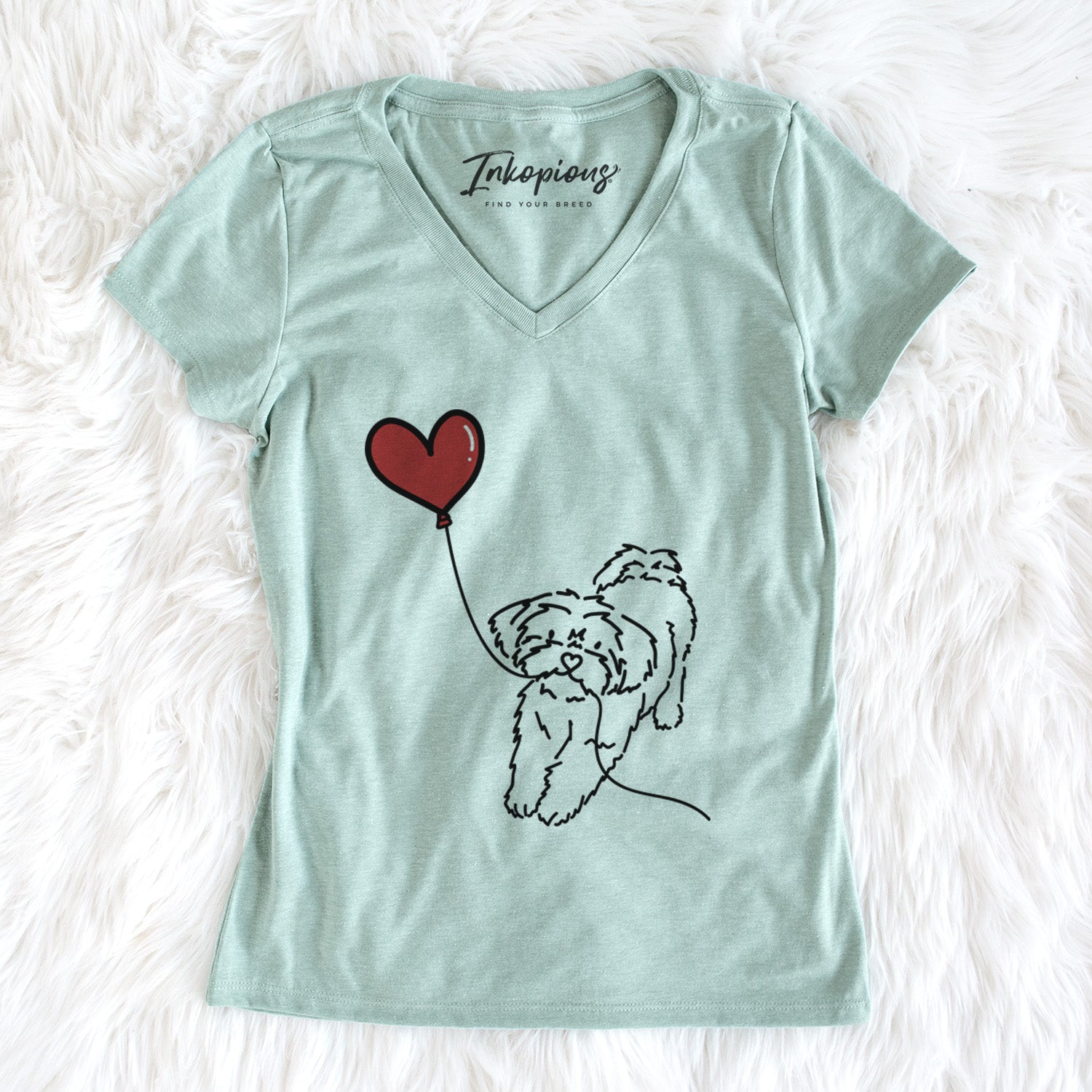 Shorkie Heart String - Women's Perfect V-neck Shirt