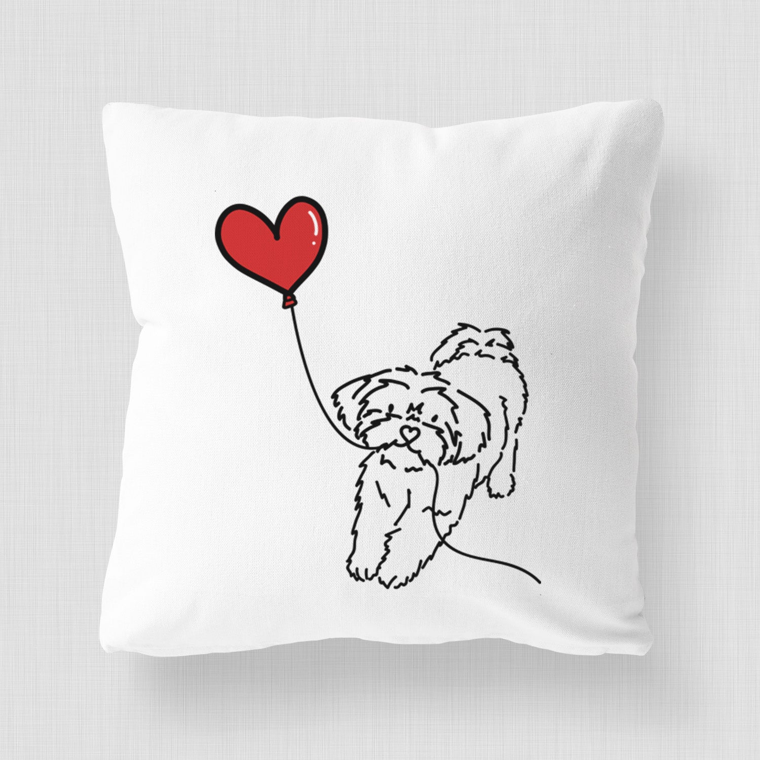 Shorkie Heart String - Throw Pillow Cover