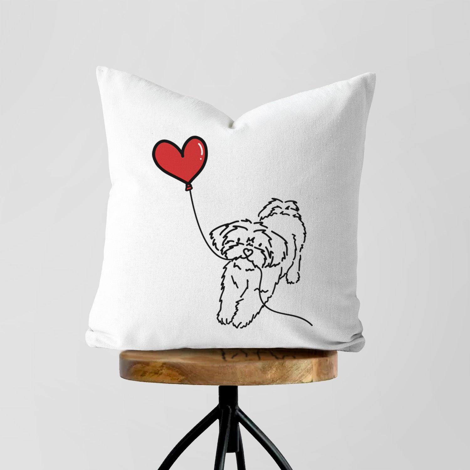 Shorkie Heart String - Throw Pillow Cover