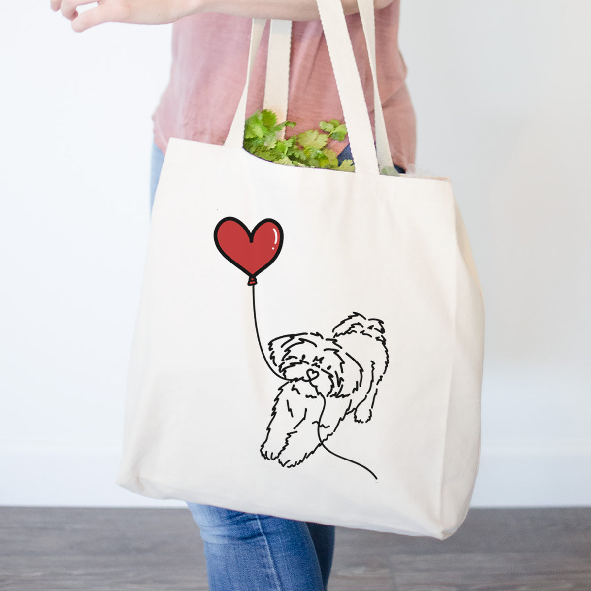 Shorkie Heart String- Tote Bag