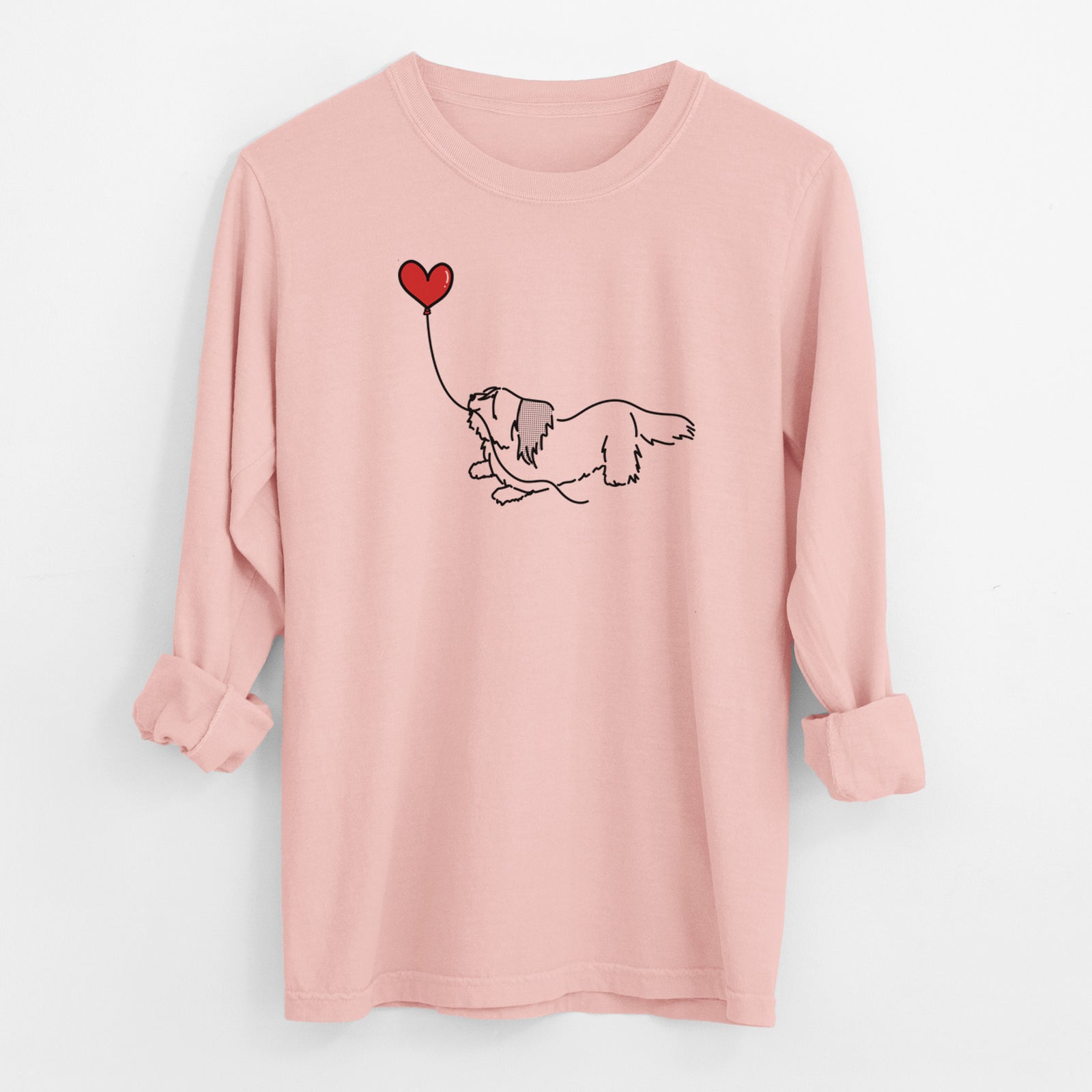 Skye Terrier Heart String - Men's Heavyweight 100% Cotton Long Sleeve