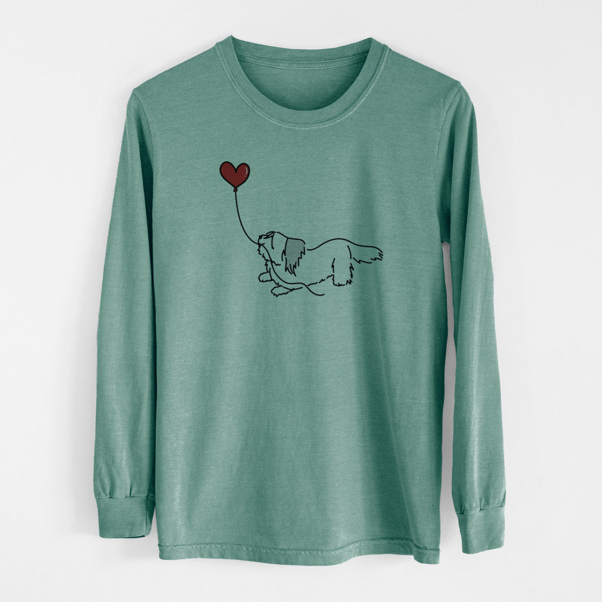 Skye Terrier Heart String - Men's Heavyweight 100% Cotton Long Sleeve
