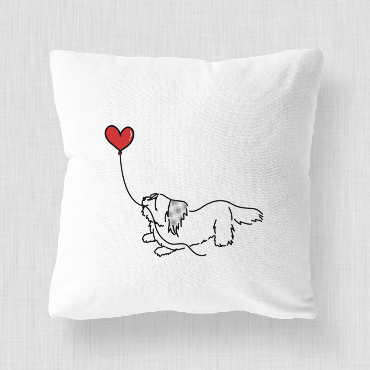 Skye Terrier Heart String - Throw Pillow Cover