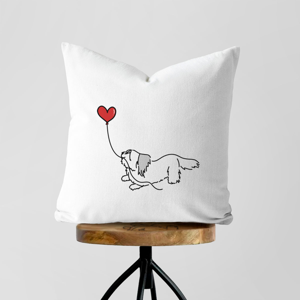 Skye Terrier Heart String - Throw Pillow Cover