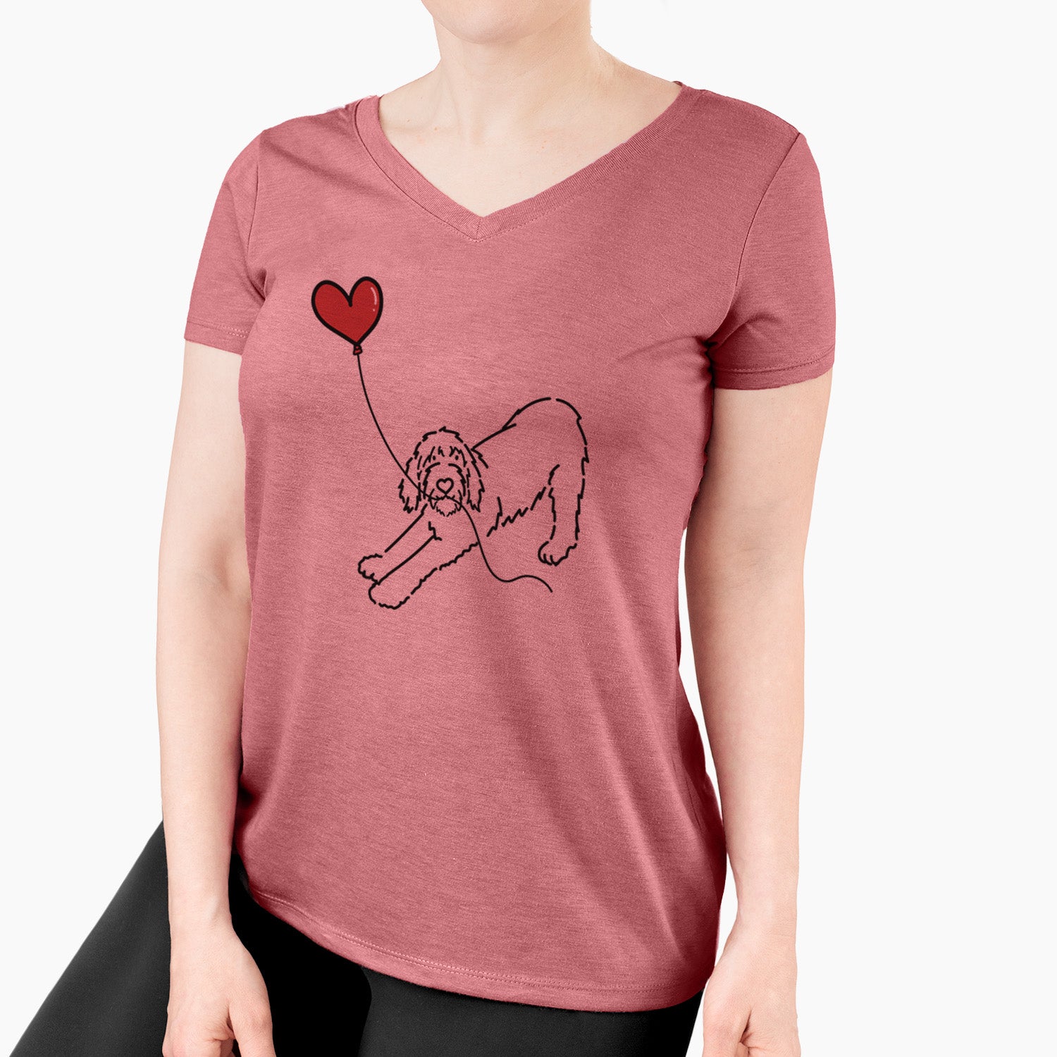 Spinone Italiano Heart String - Women's Perfect V-neck Shirt