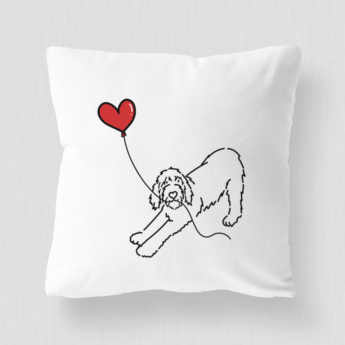 Spinone Italiano Heart String - Throw Pillow Cover