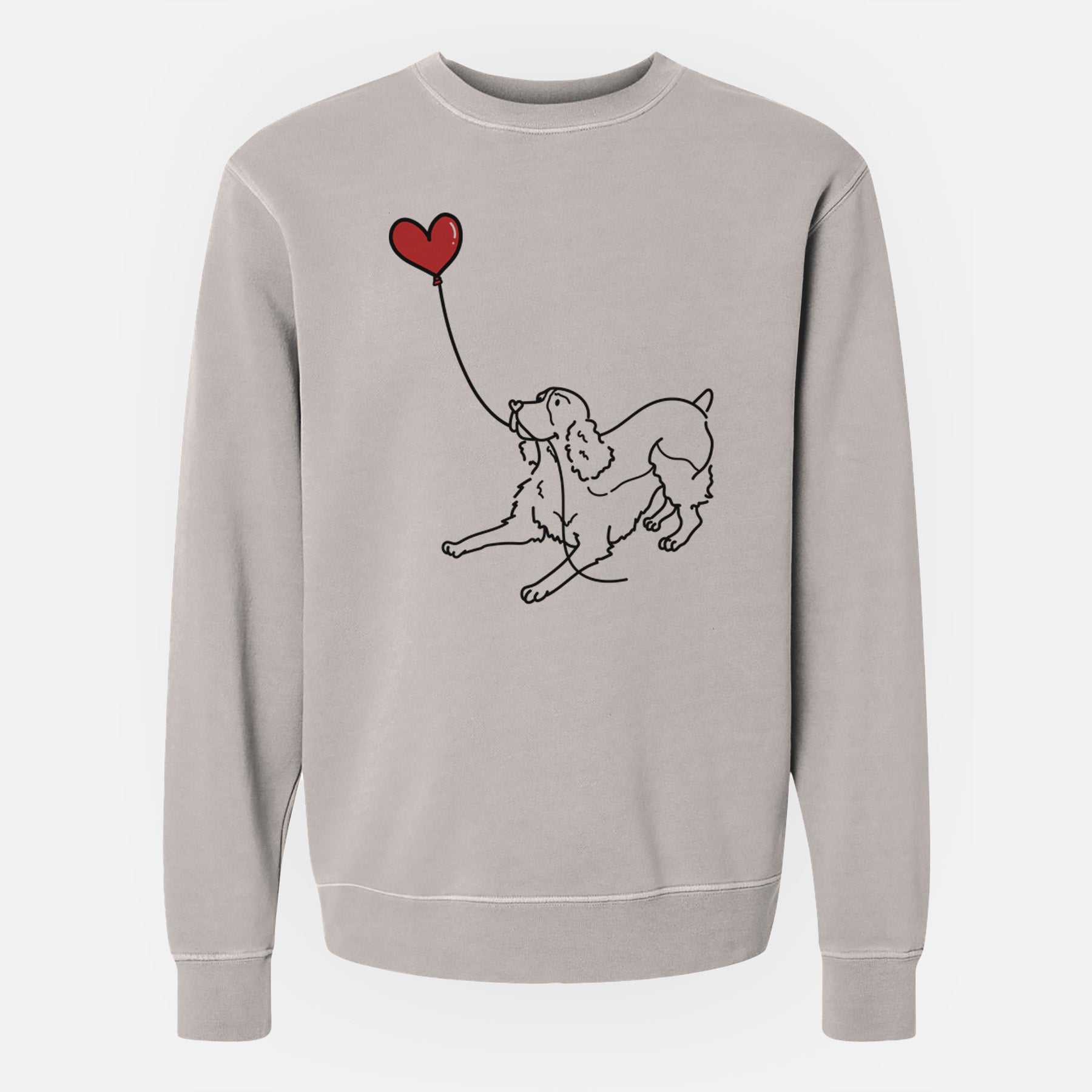 English Springer Spaniel Heart String - Unisex Pigment Dyed Crew Sweatshirt