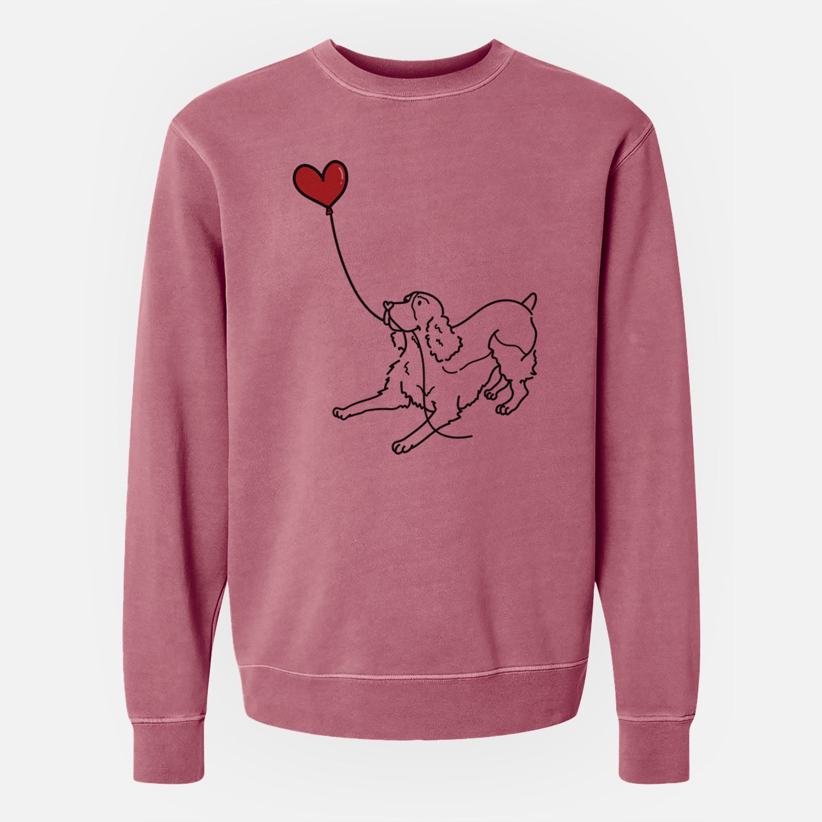 English Springer Spaniel Heart String - Unisex Pigment Dyed Crew Sweatshirt