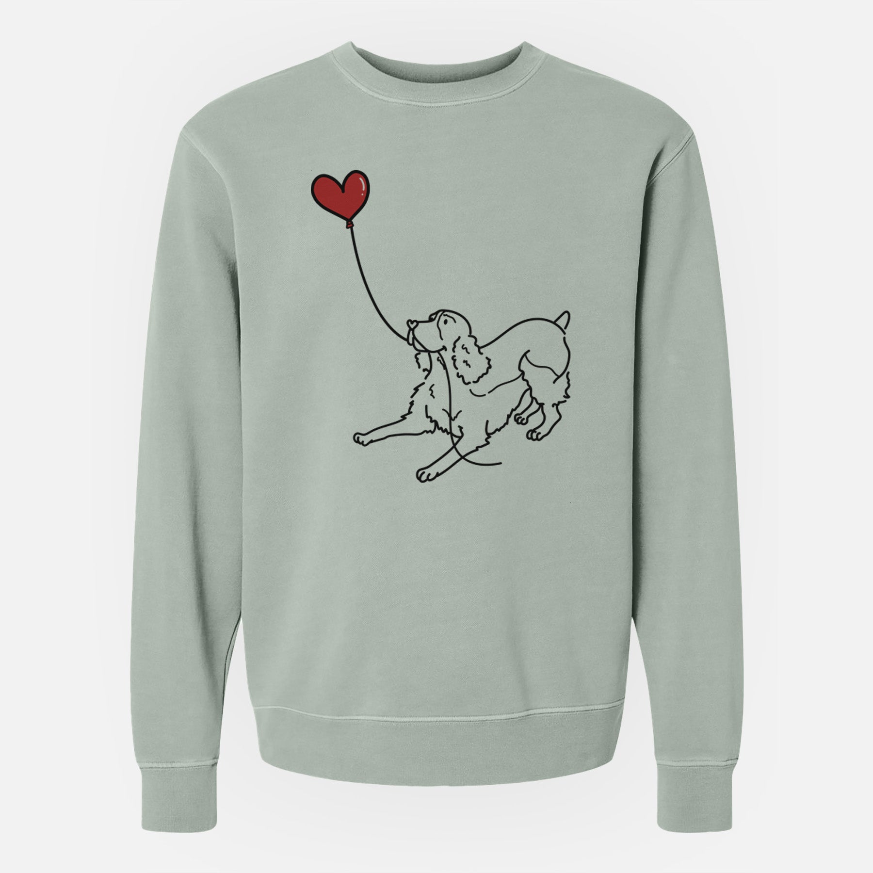 English Springer Spaniel Heart String - Unisex Pigment Dyed Crew Sweatshirt