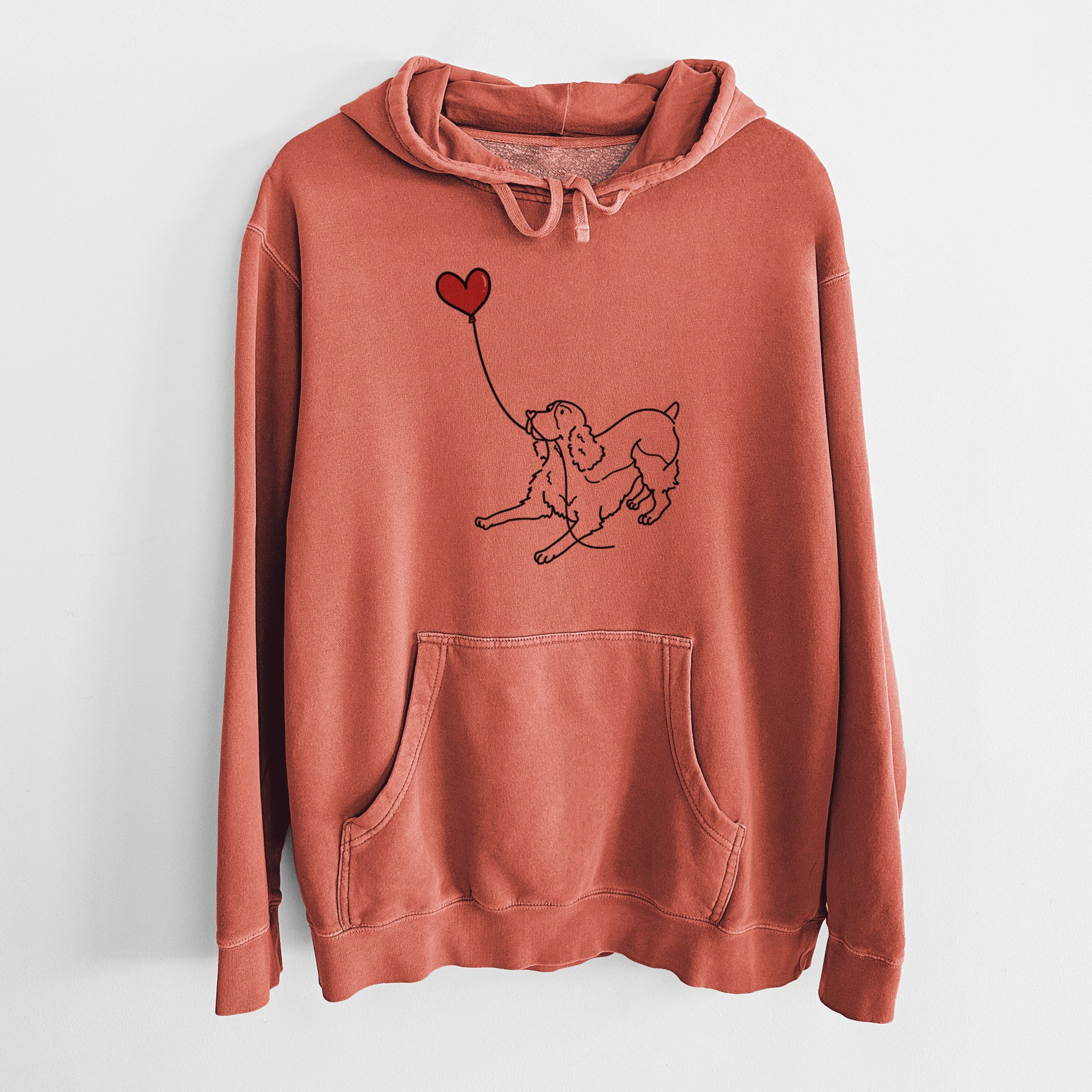 English Springer Spaniel Heart String - Unisex Pigment Dyed Hoodie