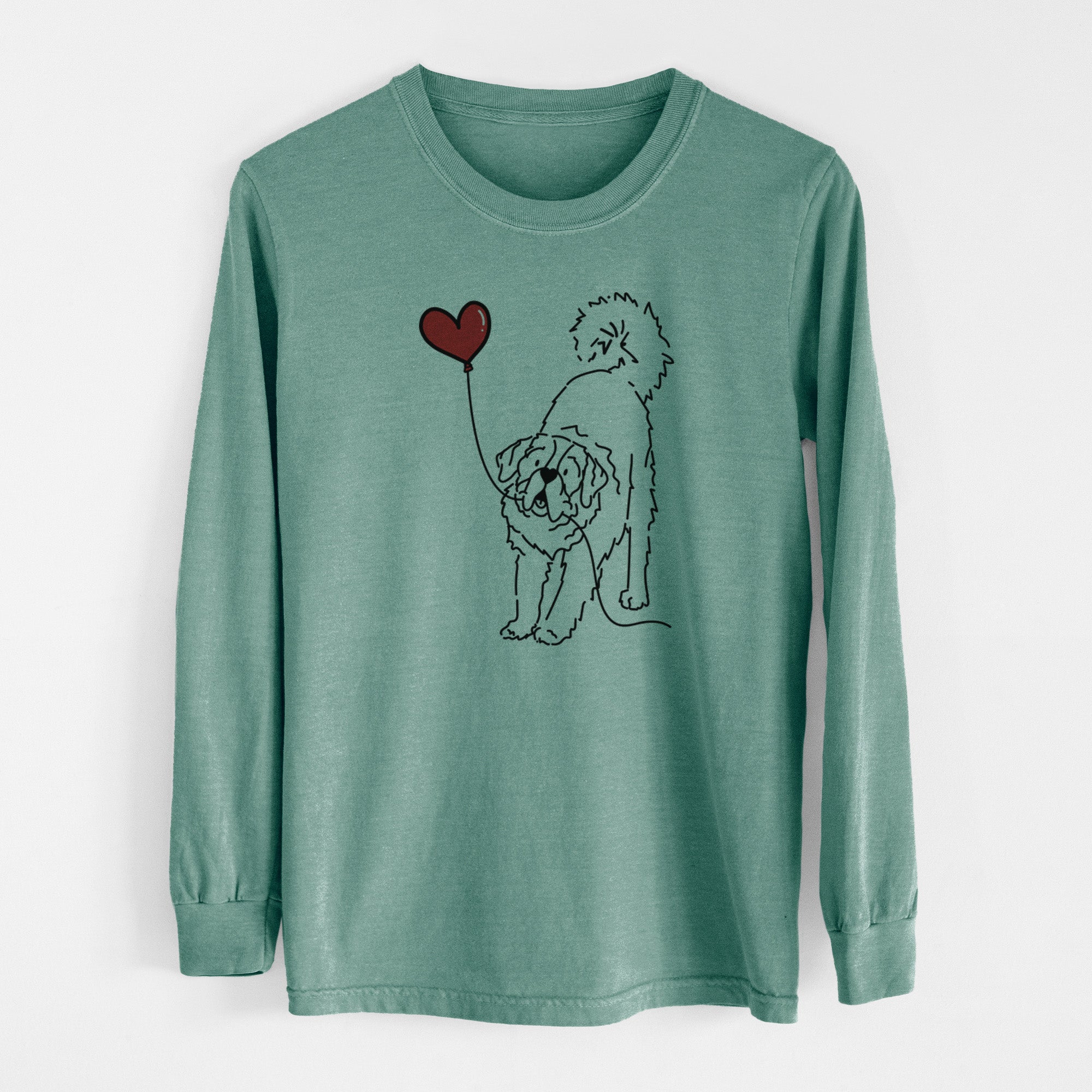 Saint Bernard Heart String - Men's Heavyweight 100% Cotton Long Sleeve