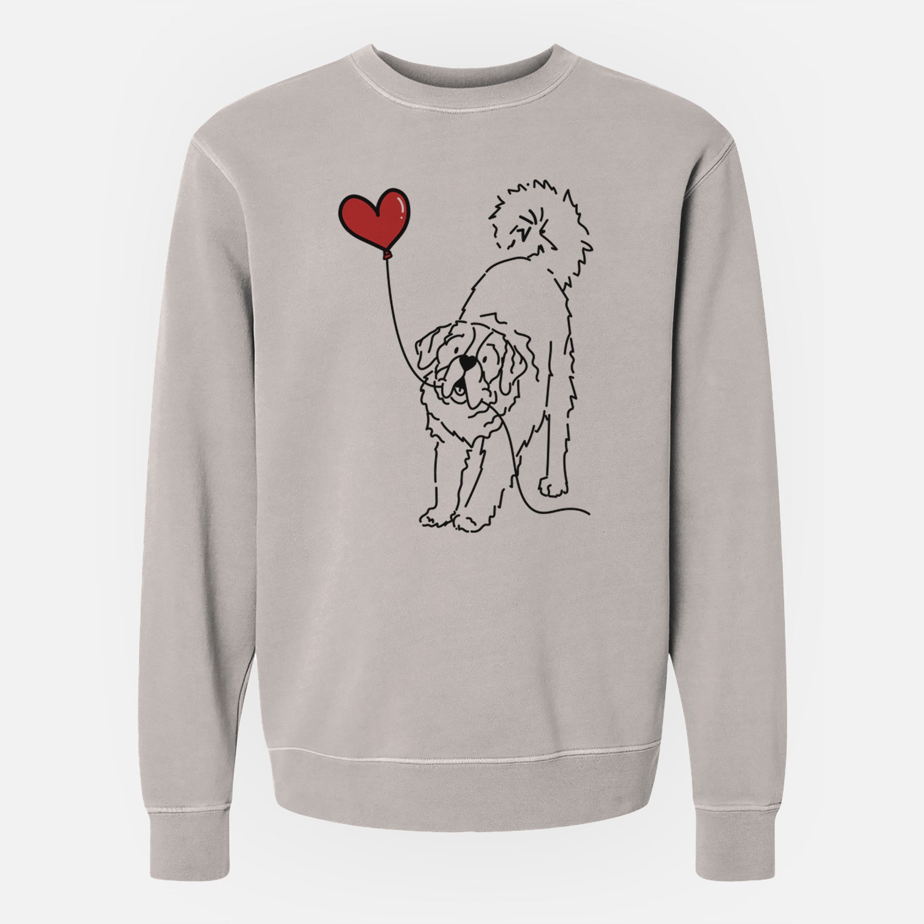 Saint Bernard Heart String - Unisex Pigment Dyed Crew Sweatshirt