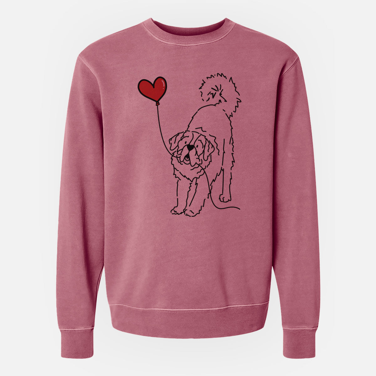 Saint Bernard Heart String - Unisex Pigment Dyed Crew Sweatshirt