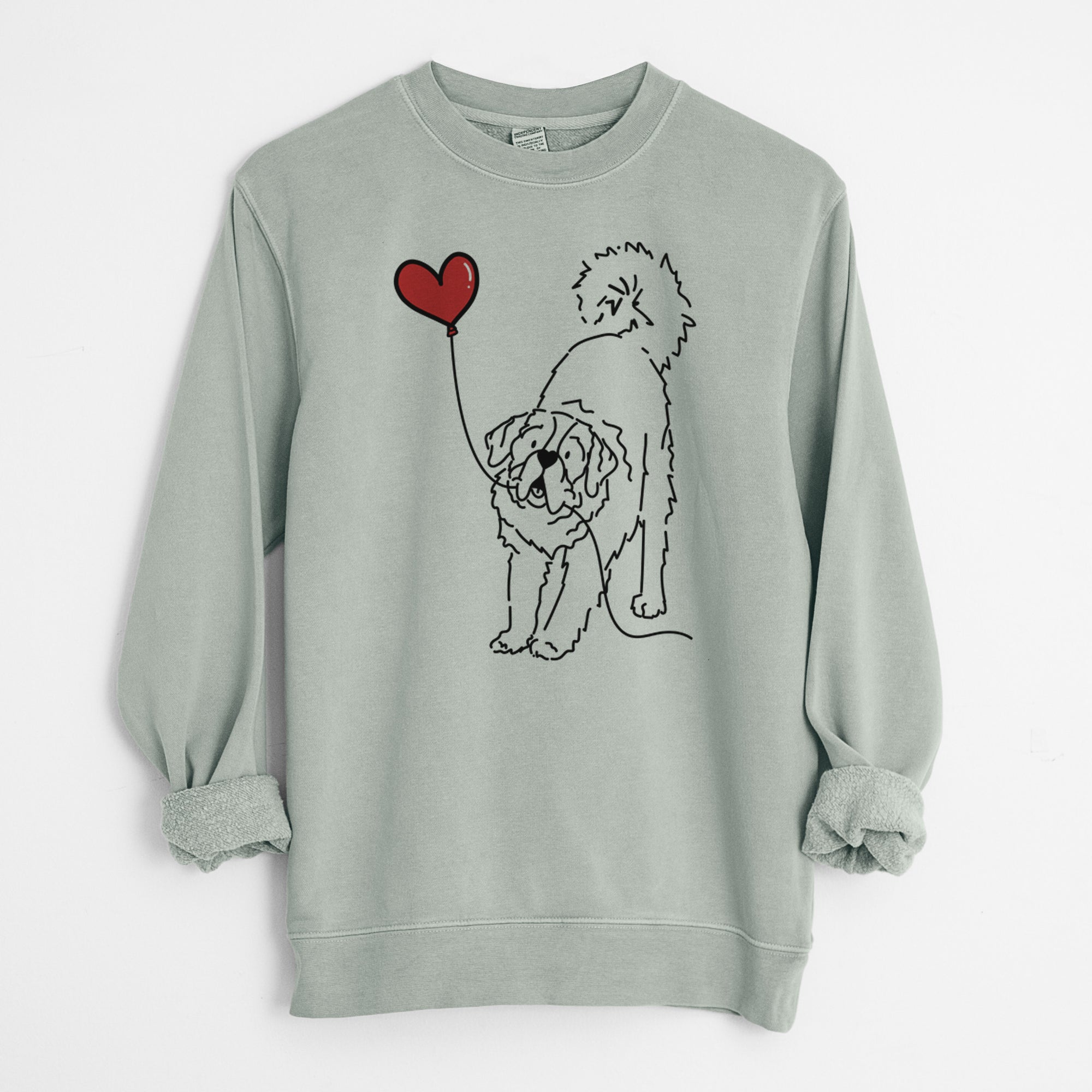 Saint Bernard Heart String - Unisex Pigment Dyed Crew Sweatshirt