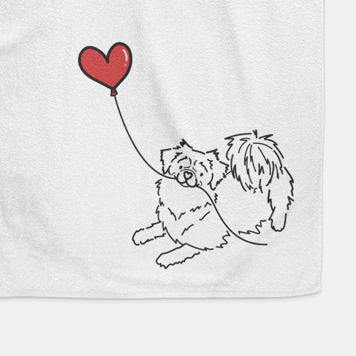 Tibetan Spaniel Heart String -  Decorative Hand Towel