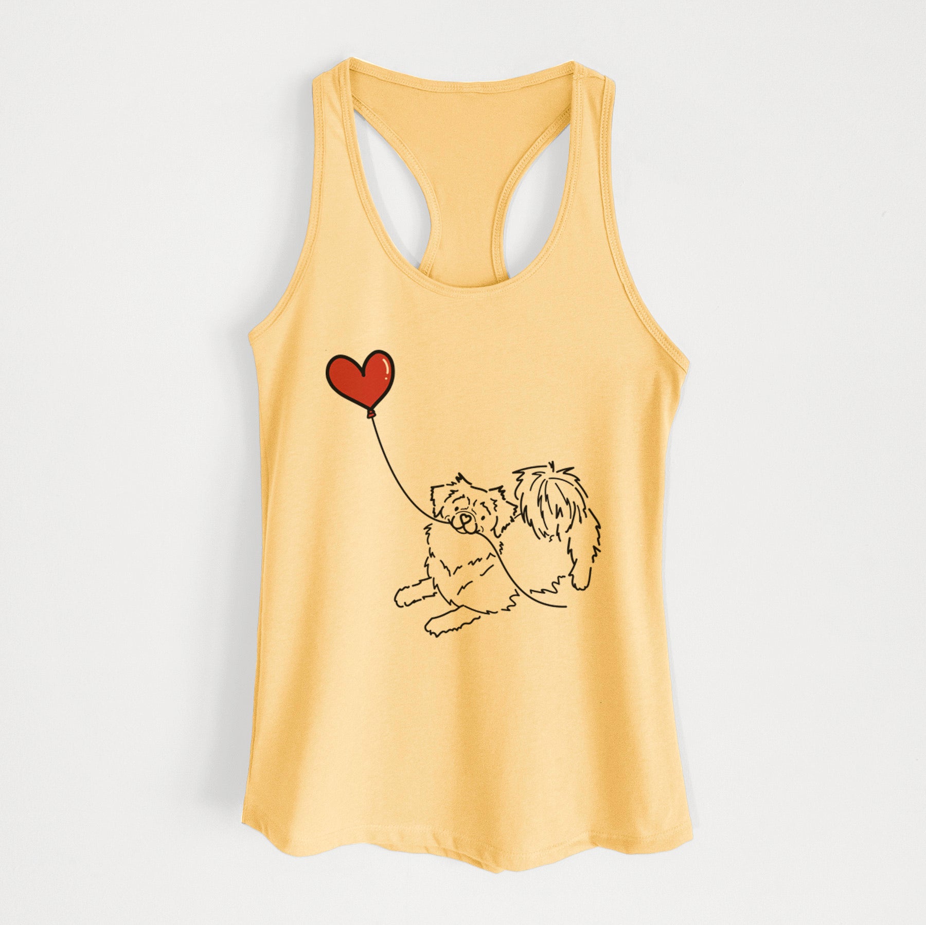 Tibetan Spaniel Heart String - Women's Racerback Tanktop