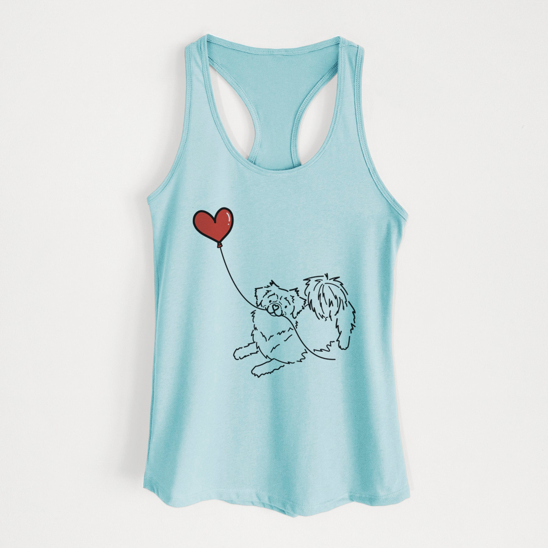 Tibetan Spaniel Heart String - Women's Racerback Tanktop