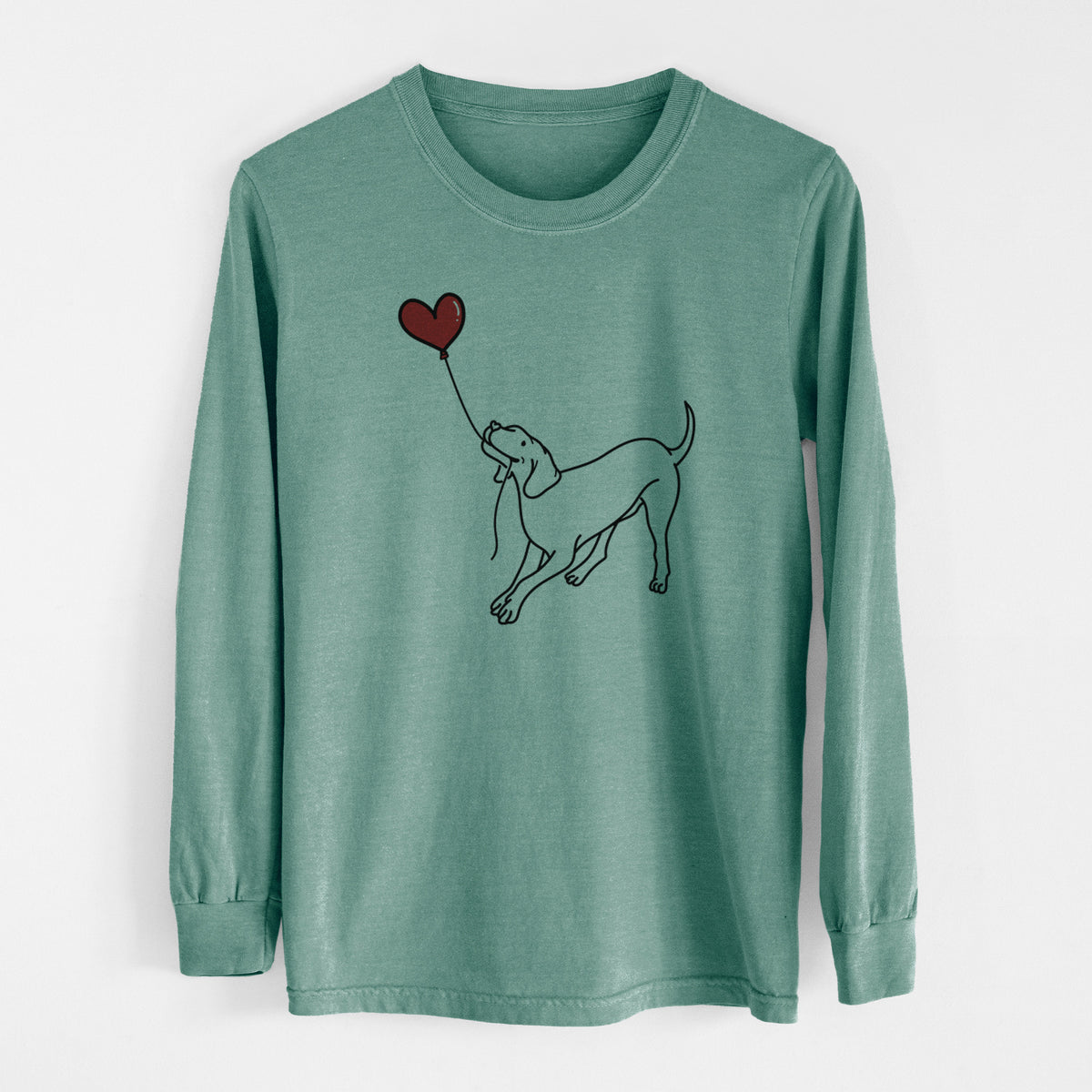 Vizsla Heart String - Men's Heavyweight 100% Cotton Long Sleeve