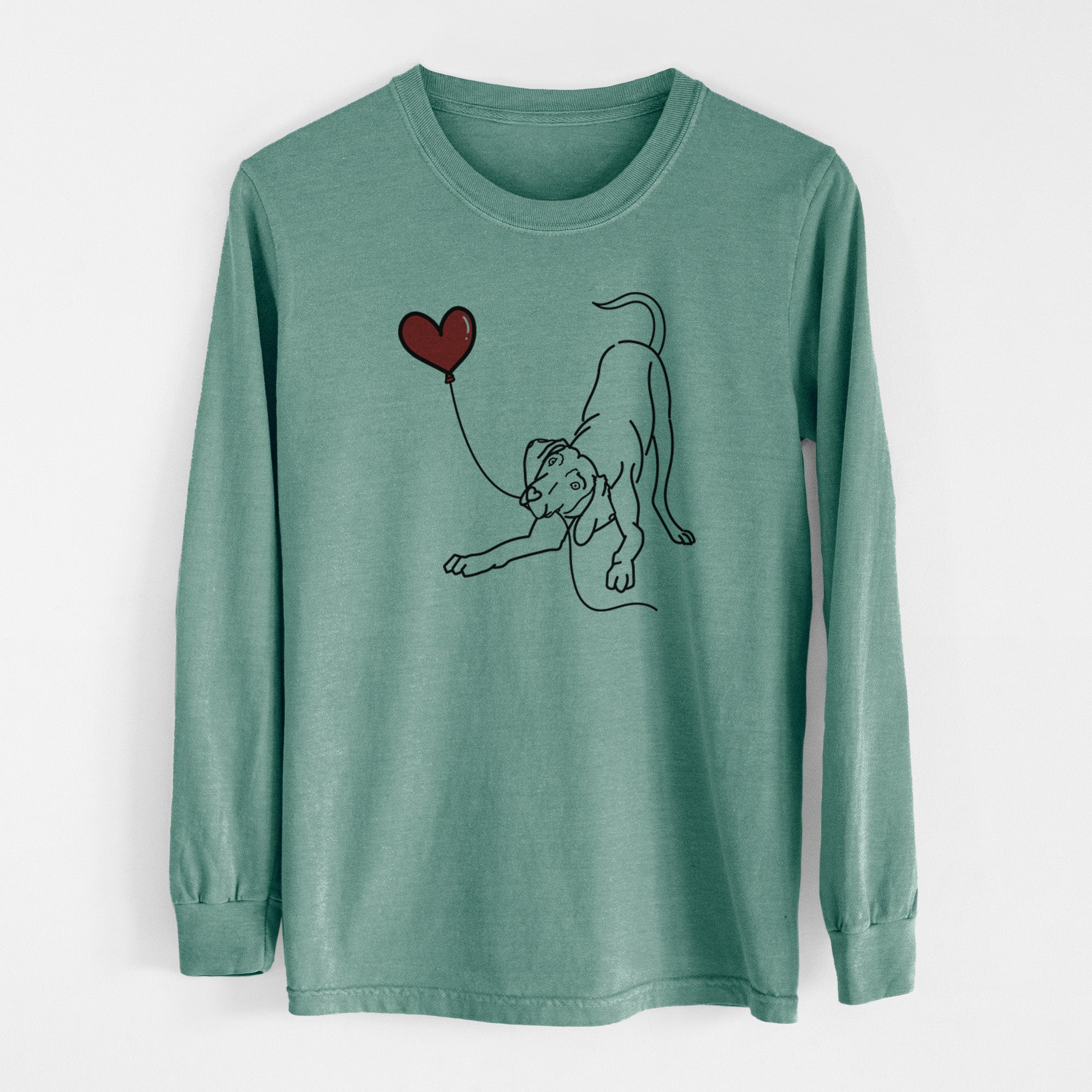 Weimaraner Heart String - Men's Heavyweight 100% Cotton Long Sleeve