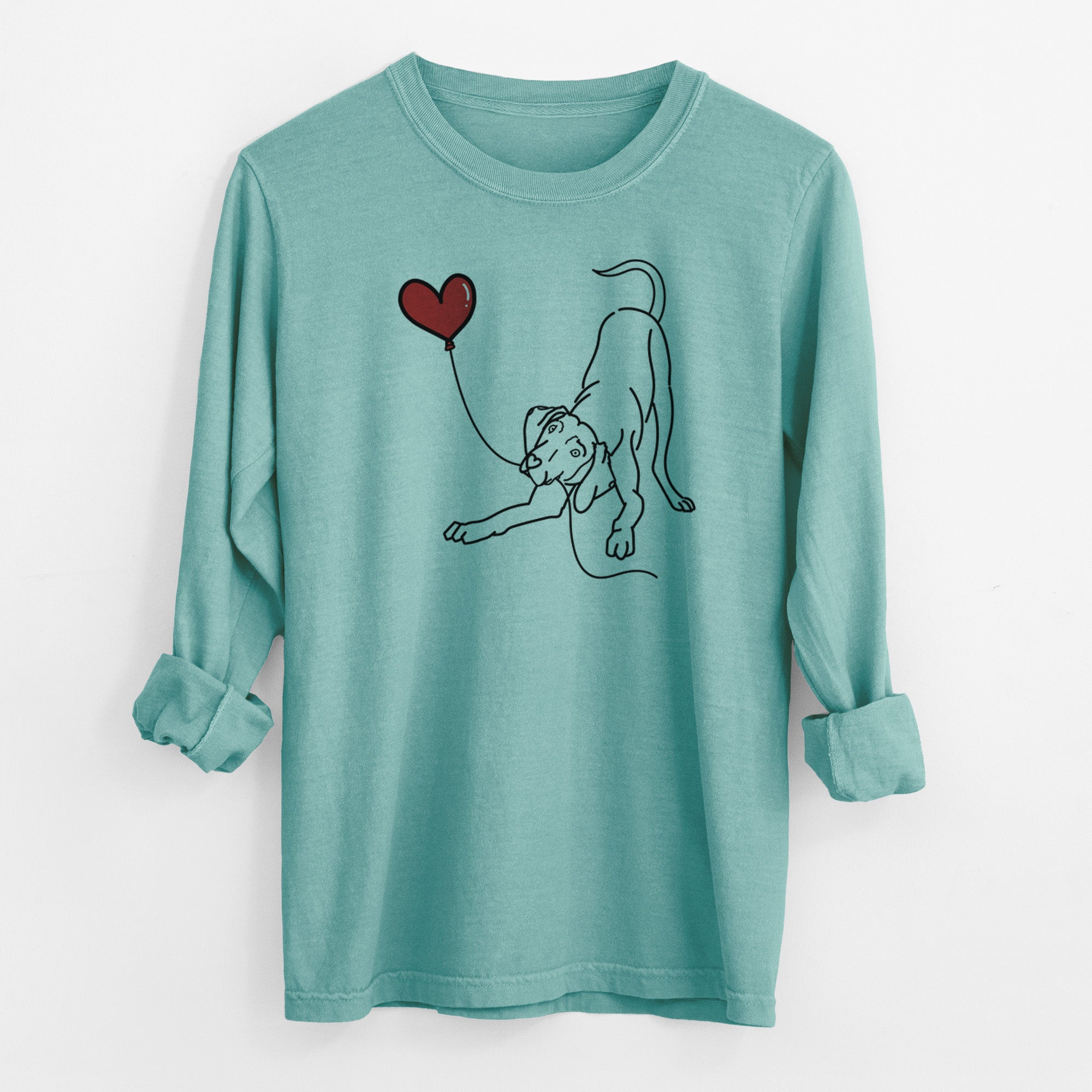 Weimaraner Heart String - Men's Heavyweight 100% Cotton Long Sleeve