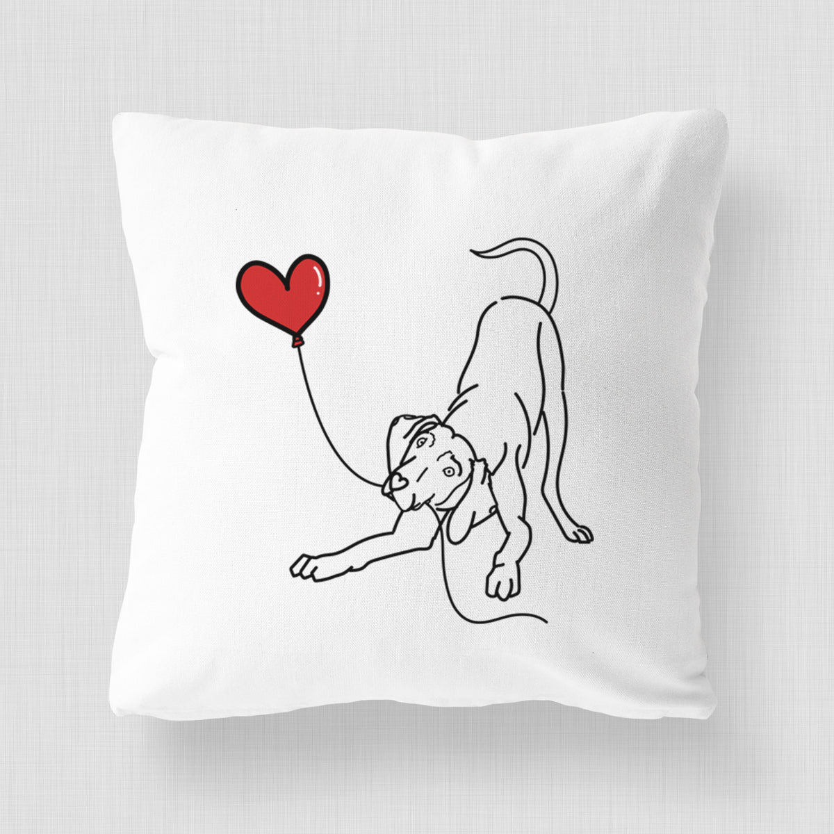 Weimaraner Heart String - Throw Pillow Cover