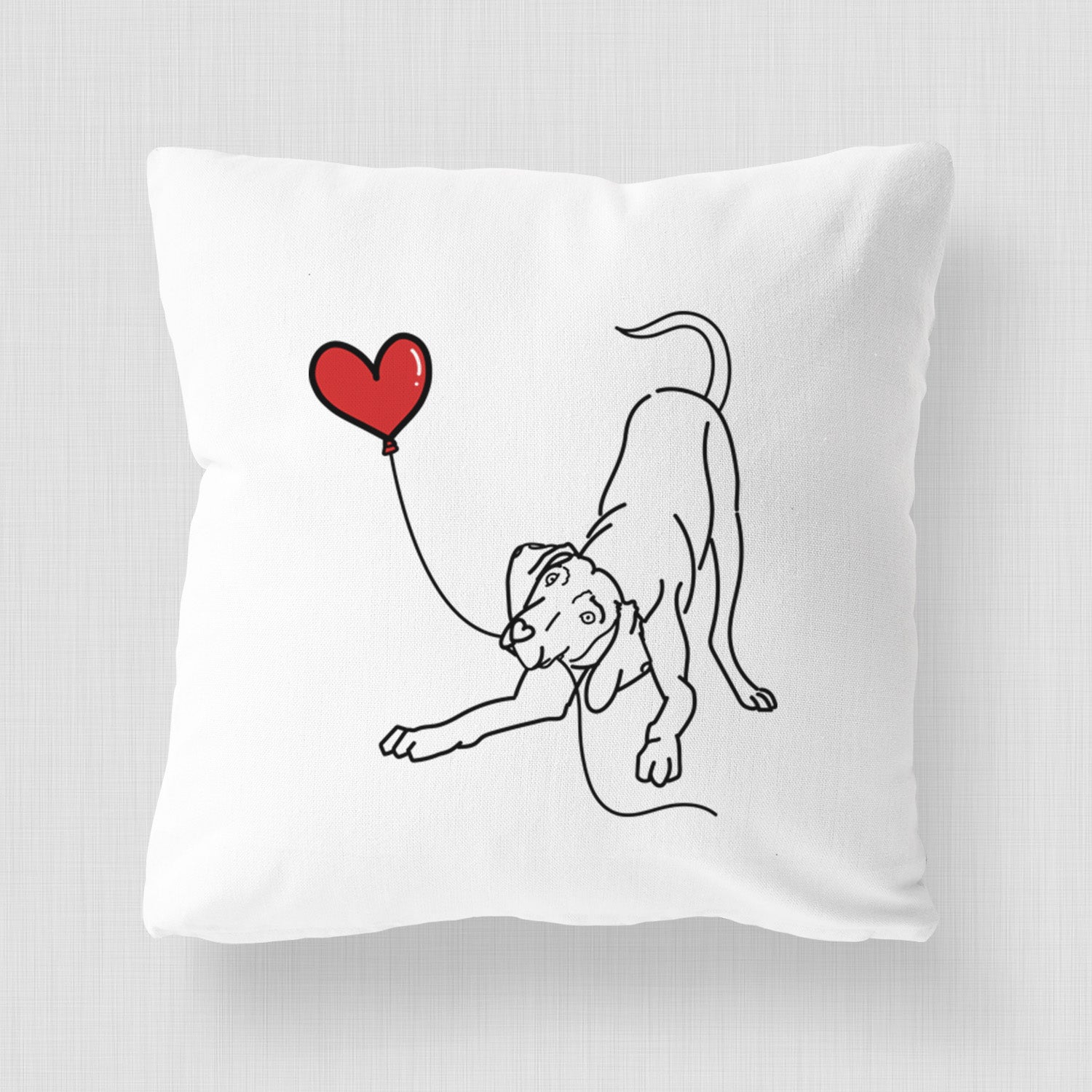 Weimaraner Heart String - Throw Pillow Cover
