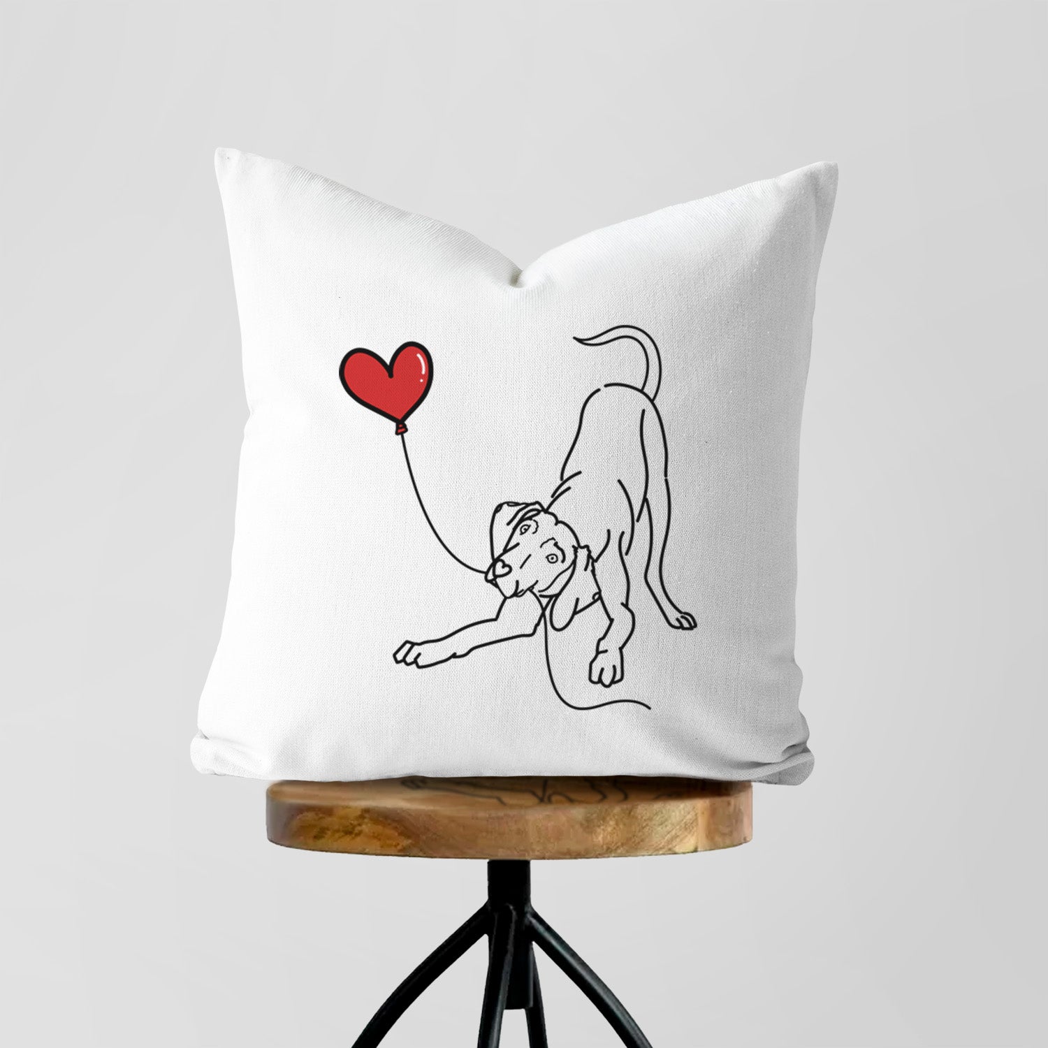 Weimaraner Heart String - Throw Pillow Cover