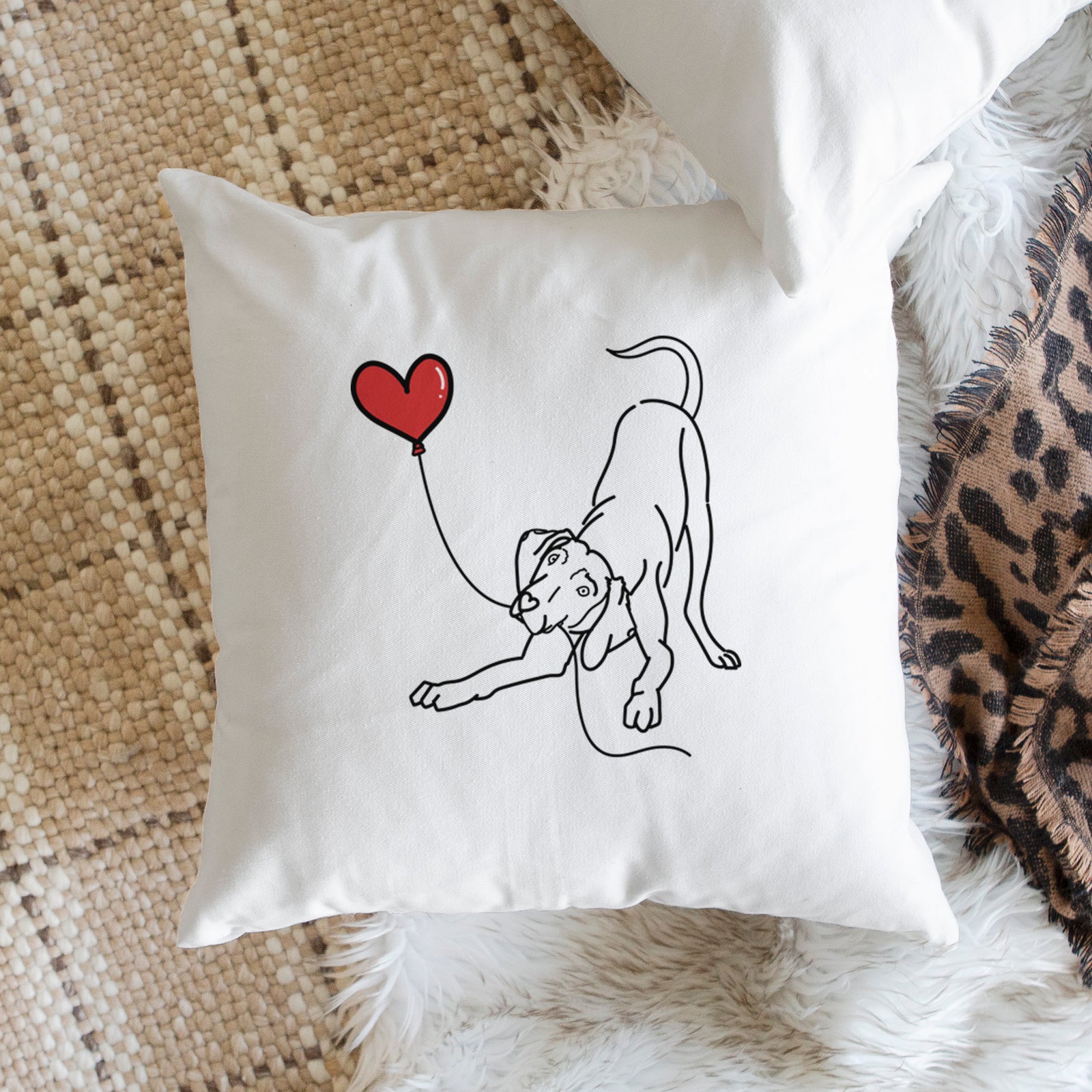 Weimaraner Heart String - Throw Pillow Cover
