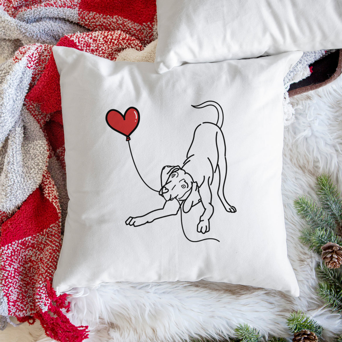 Weimaraner Heart String - Throw Pillow Cover