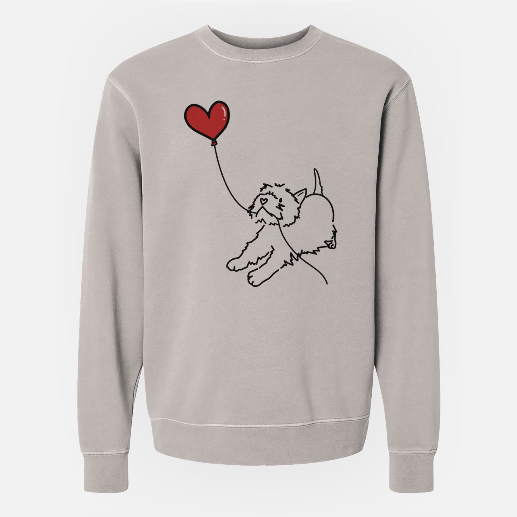 West Highland Terrier Heart String - Unisex Pigment Dyed Crew Sweatshirt