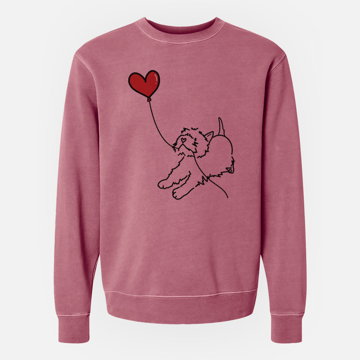 West Highland Terrier Heart String - Unisex Pigment Dyed Crew Sweatshirt