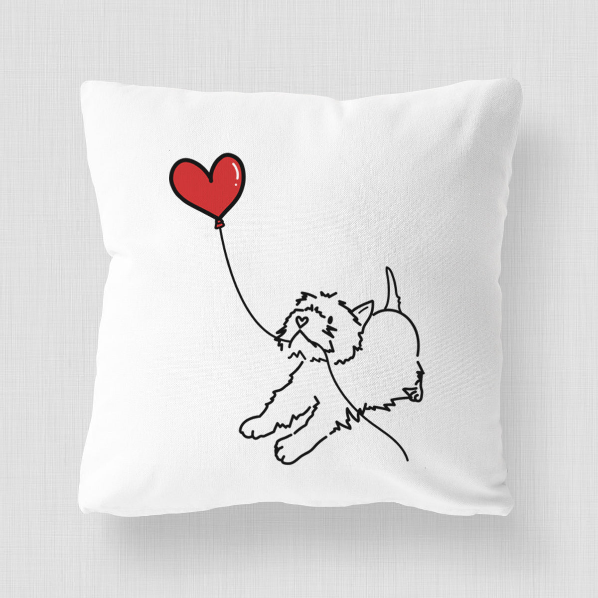 West Highland Terrier Heart String - Throw Pillow Cover