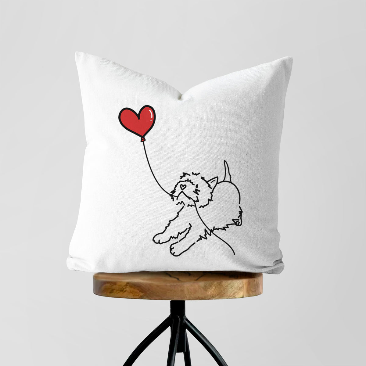 West Highland Terrier Heart String - Throw Pillow Cover