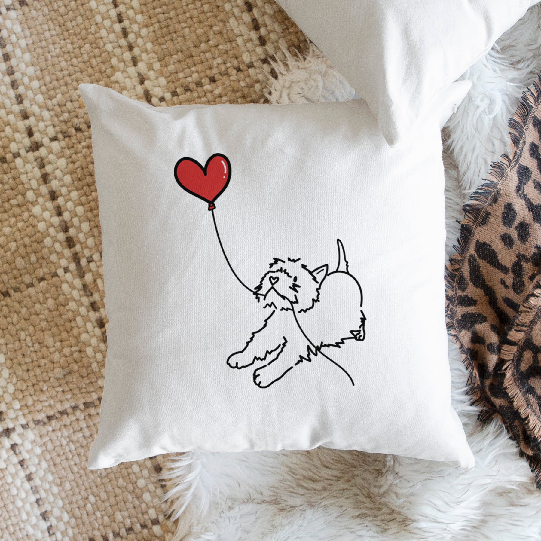 West Highland Terrier Heart String - Throw Pillow Cover