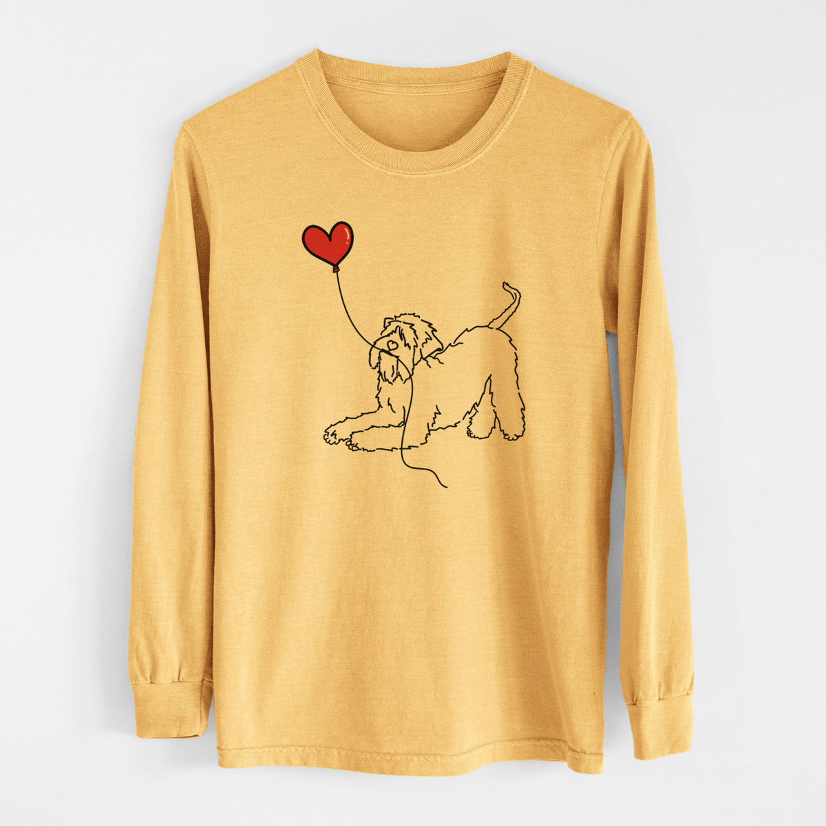 Soft-Coated Wheaten Terrier Heart String - Men&#39;s Heavyweight 100% Cotton Long Sleeve