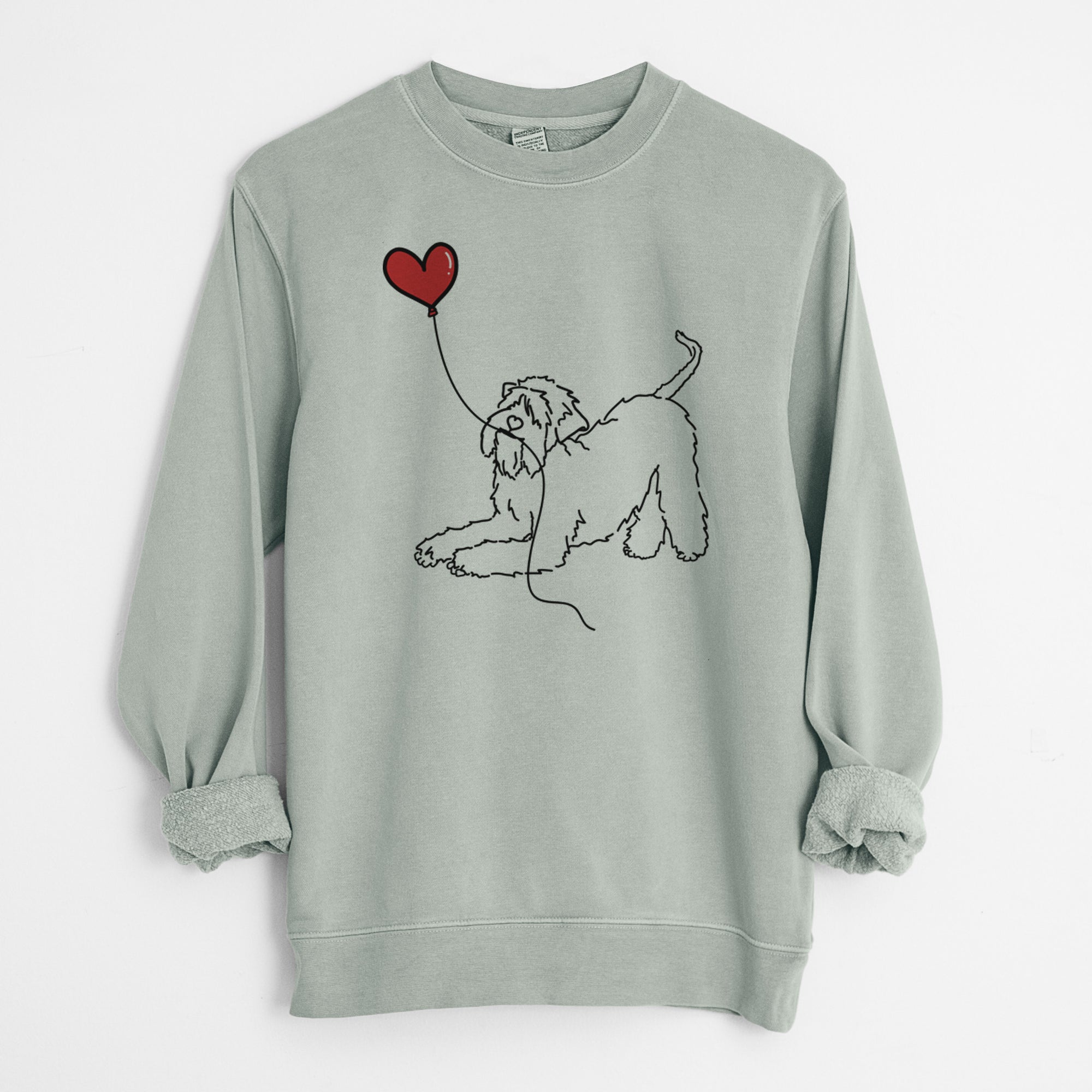 Soft-Coated Wheaten Terrier Heart String - Unisex Pigment Dyed Crew Sweatshirt