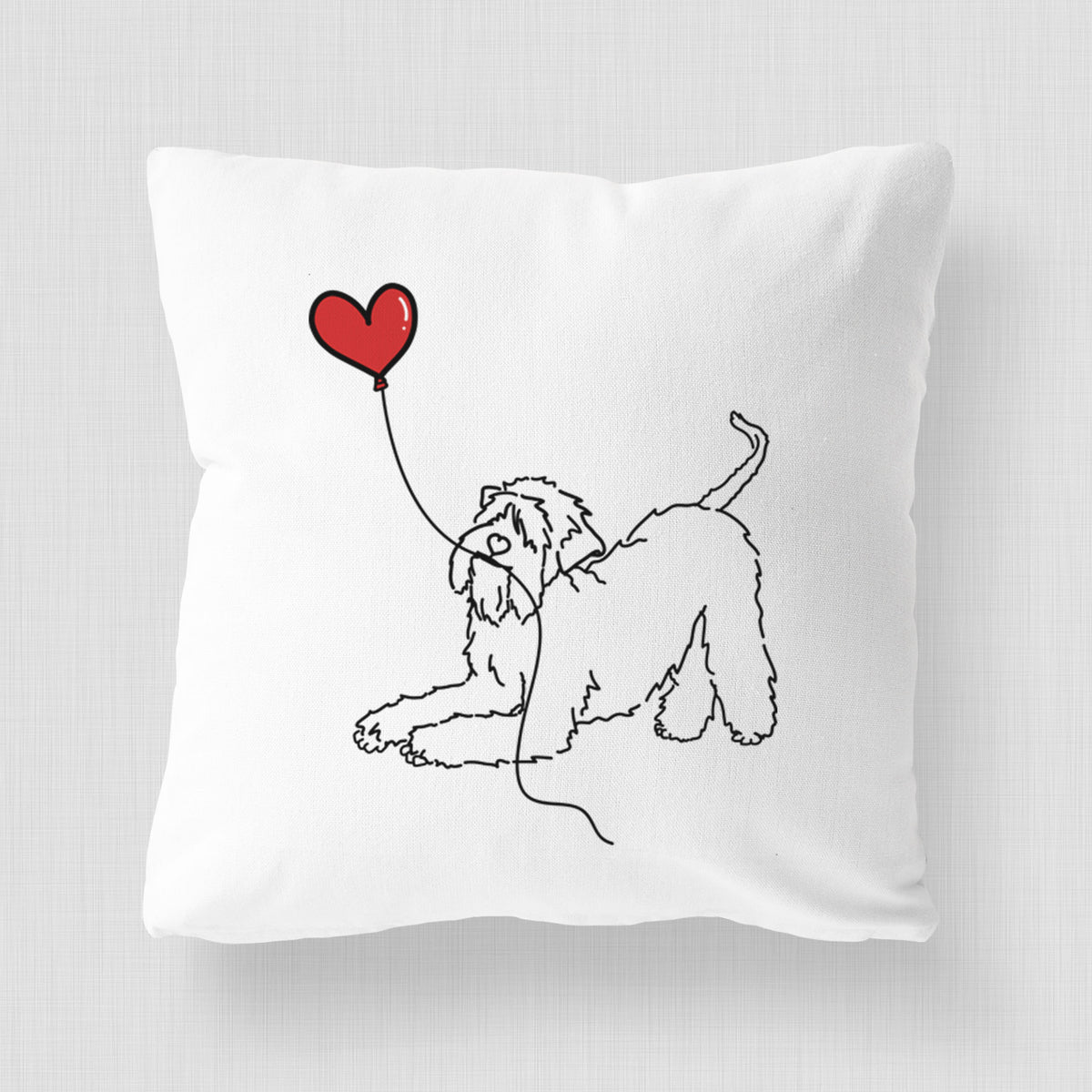 Soft-Coated Wheaten Terrier Heart String - Throw Pillow Cover