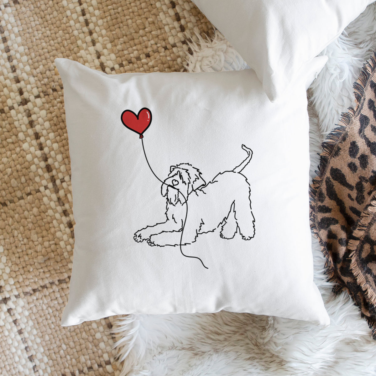 Soft-Coated Wheaten Terrier Heart String - Throw Pillow Cover