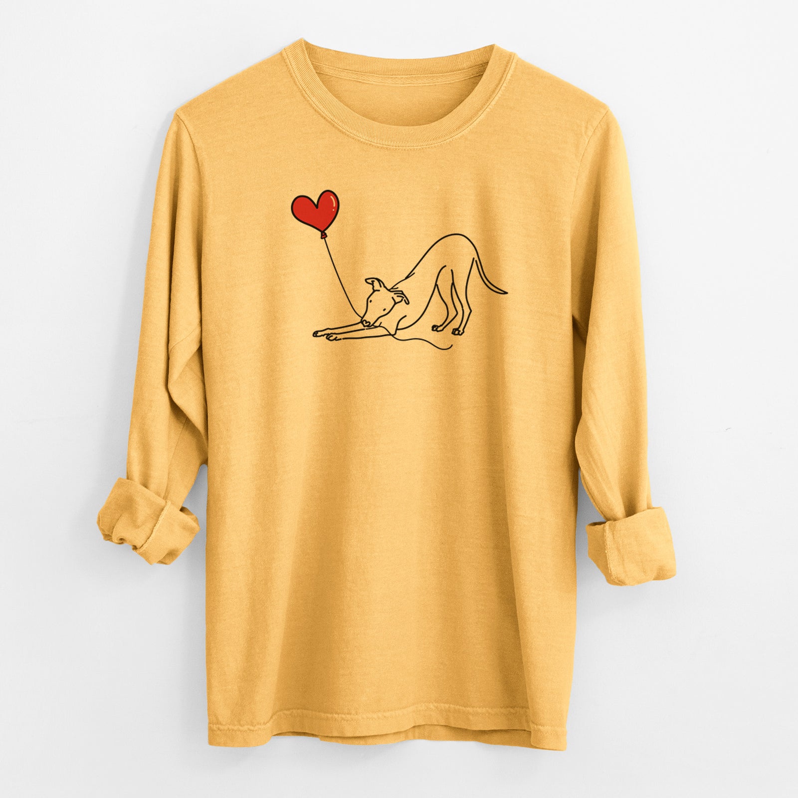 Whippet Heart String - Men's Heavyweight 100% Cotton Long Sleeve